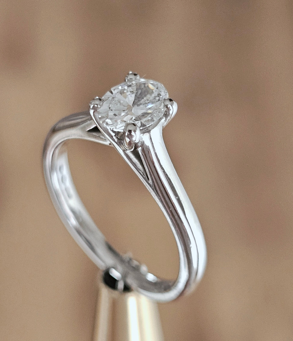 0.63ct GIA Certified Natural Diamond Ring | Platinum 950 | F Colour, SI1 | Size K | WGI Val £3,750