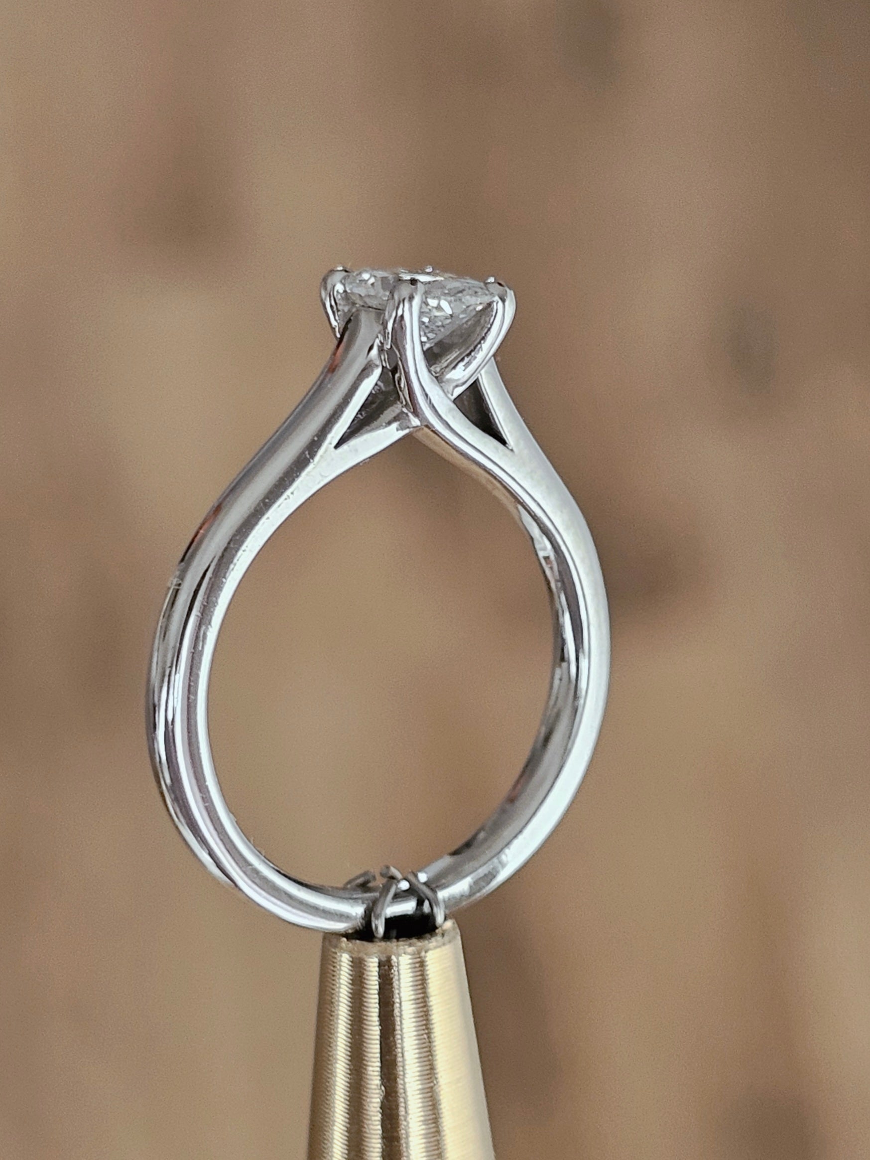 0.63ct GIA Certified Natural Diamond Ring | Platinum 950 | F Colour, SI1 | Size K | WGI Val £3,750