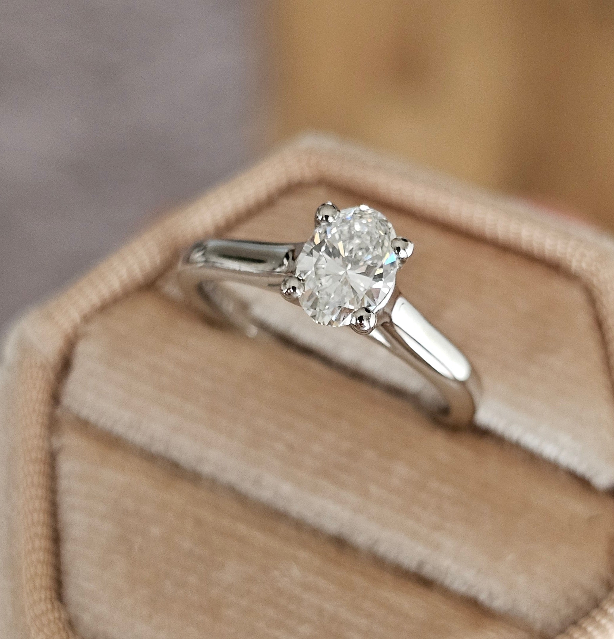 0.63ct GIA Certified Natural Diamond Ring | Platinum 950 | F Colour, SI1 | Size K | WGI Val £3,750