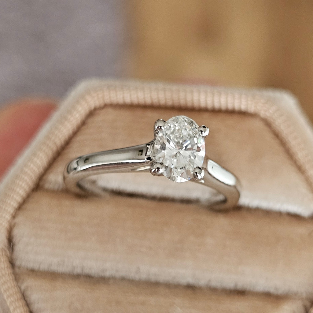 0.63ct GIA Certified Natural Diamond Ring | Platinum 950 | F Colour, SI1 | Size K | WGI Val £3,750