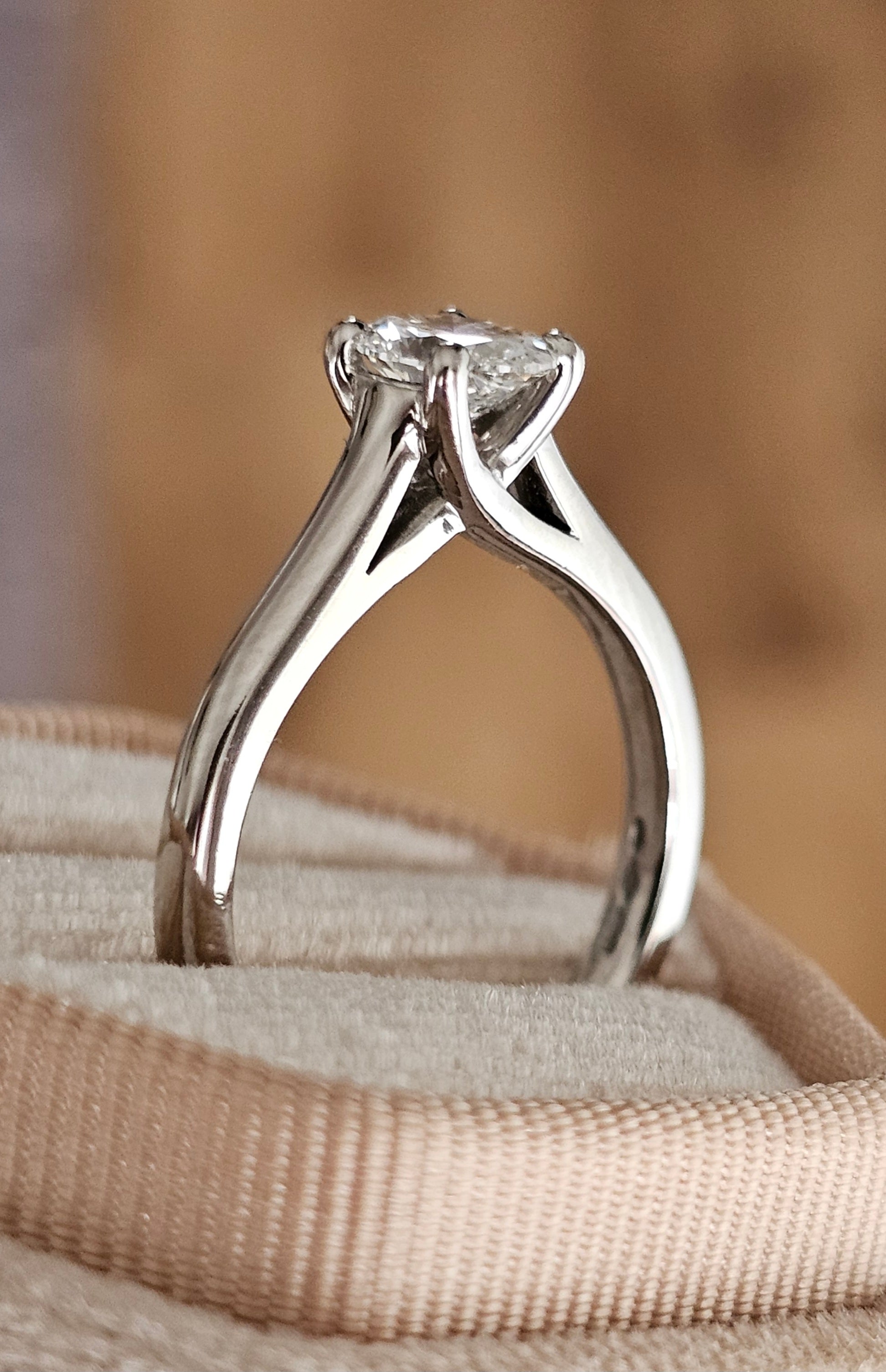 0.63ct GIA Certified Natural Diamond Ring | Platinum 950 | F Colour, SI1 | Size K | WGI Val £3,750