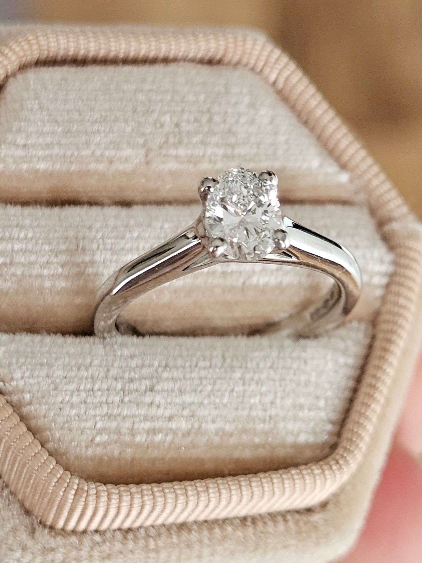 0.63ct GIA Certified Natural Diamond Ring | Platinum 950 | F Colour, SI1 | Size K | WGI Val £3,750