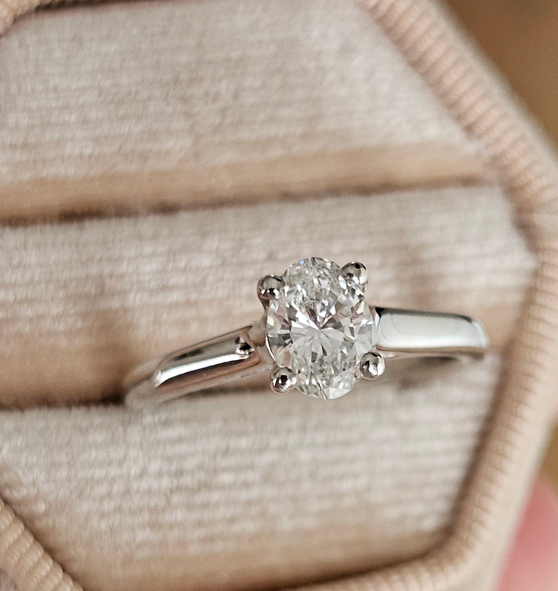 0.63ct GIA Certified Natural Diamond Ring | Platinum 950 | F Colour, SI1 | Size K | WGI Val £3,750