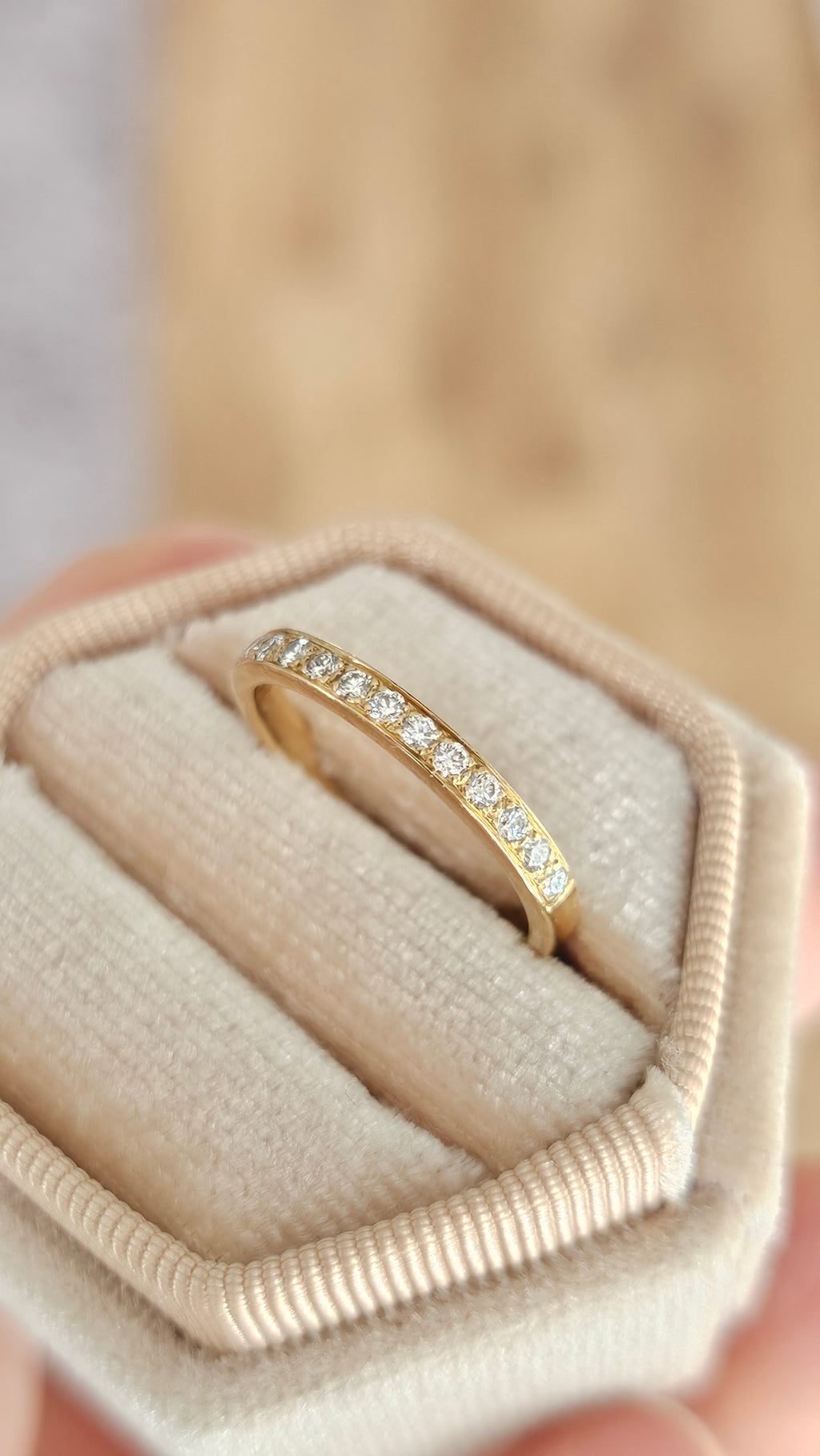 Lionel J Wiffen 18ct Yellow Gold & Diamond Half Eternity Ring | 0.15ct | Size L