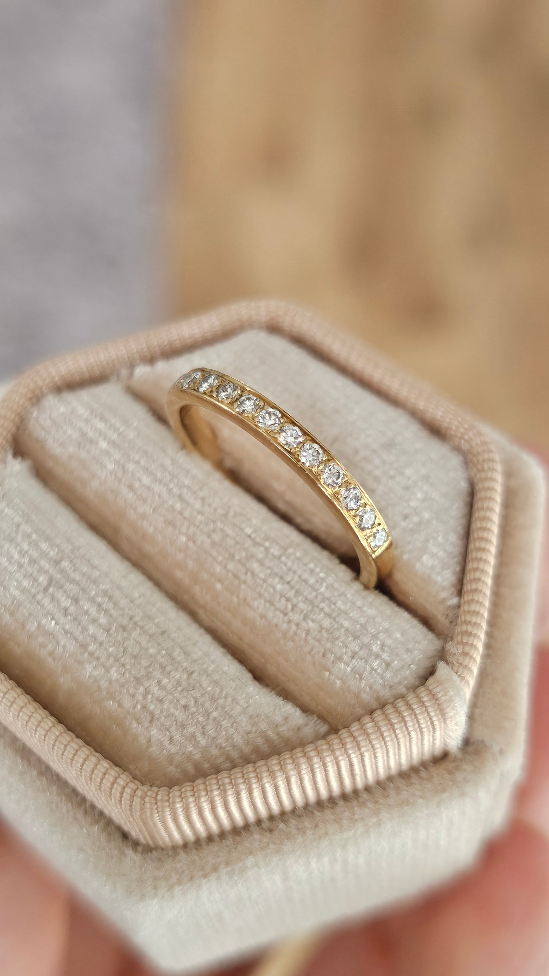 Lionel J Wiffen 18ct Yellow Gold & Diamond Half Eternity Ring | 0.15ct | Size L
