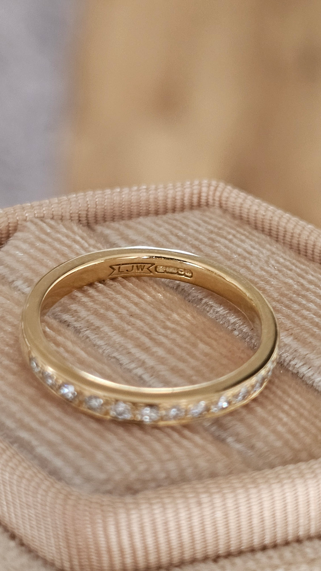 Lionel J Wiffen 18ct Yellow Gold & Diamond Half Eternity Ring | 0.15ct | Size L