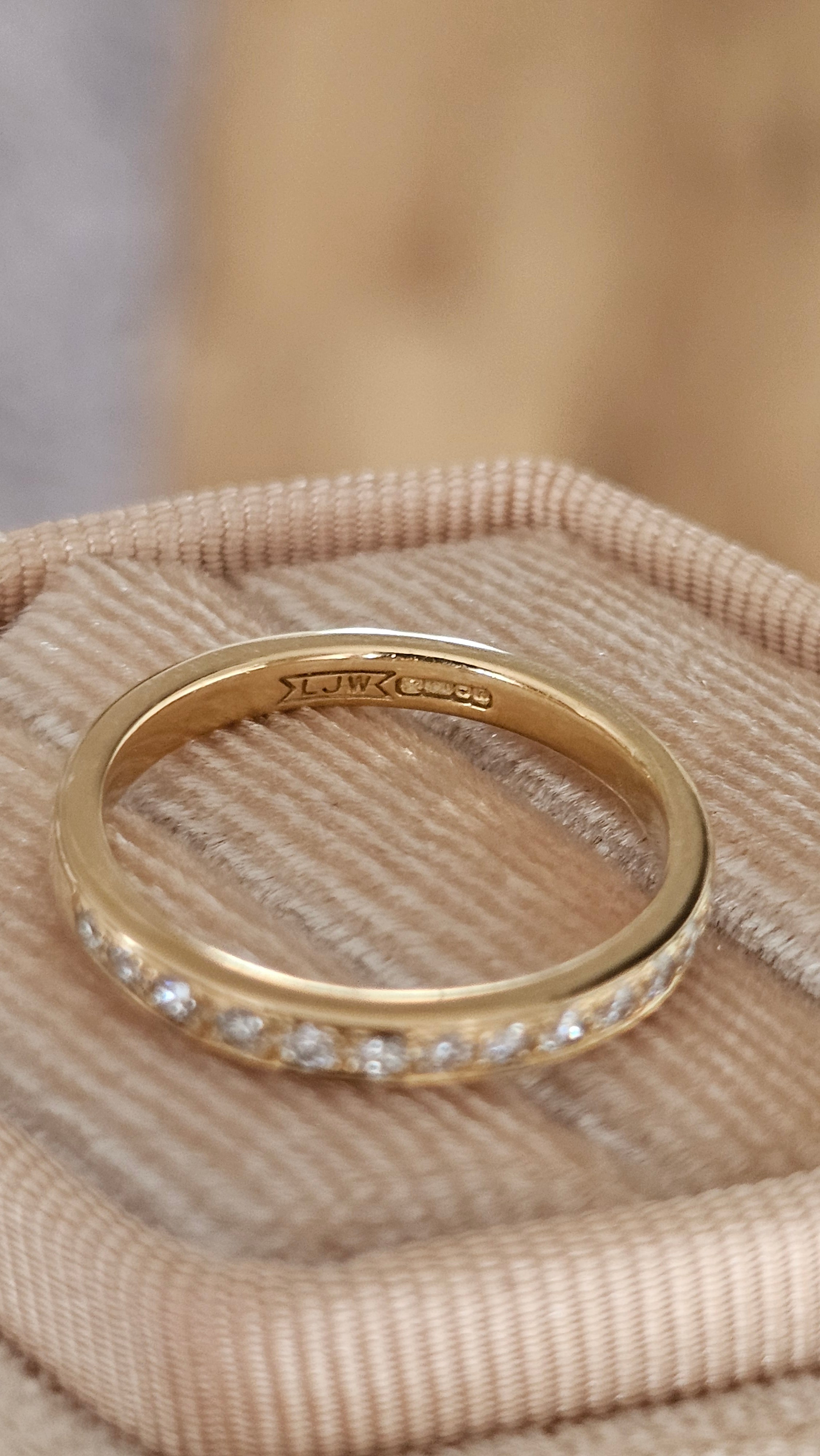 Lionel J Wiffen 18ct Yellow Gold & Diamond Half Eternity Ring | 0.15ct | Size L