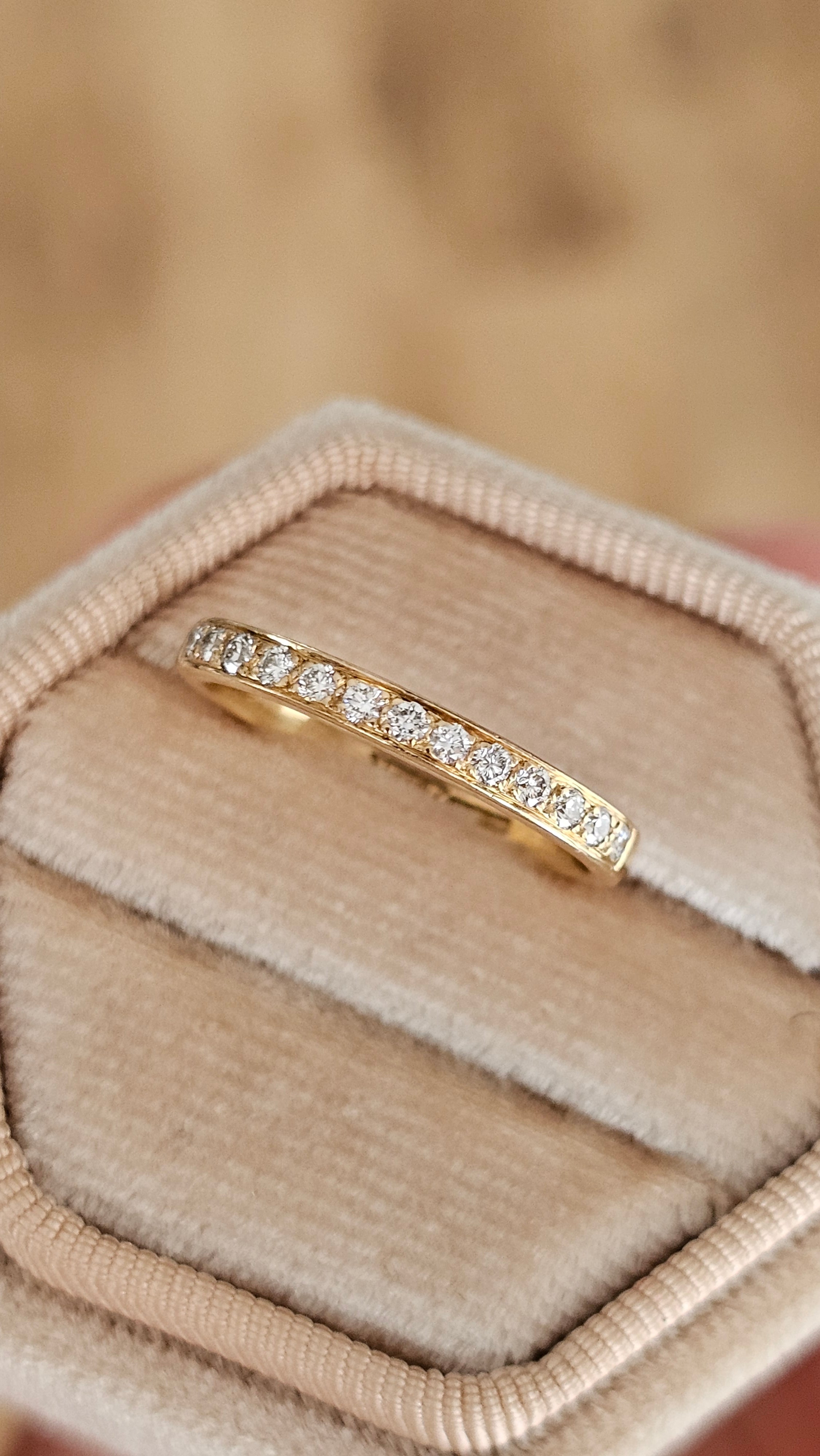 Lionel J Wiffen 18ct Yellow Gold & Diamond Half Eternity Ring | 0.15ct | Size L