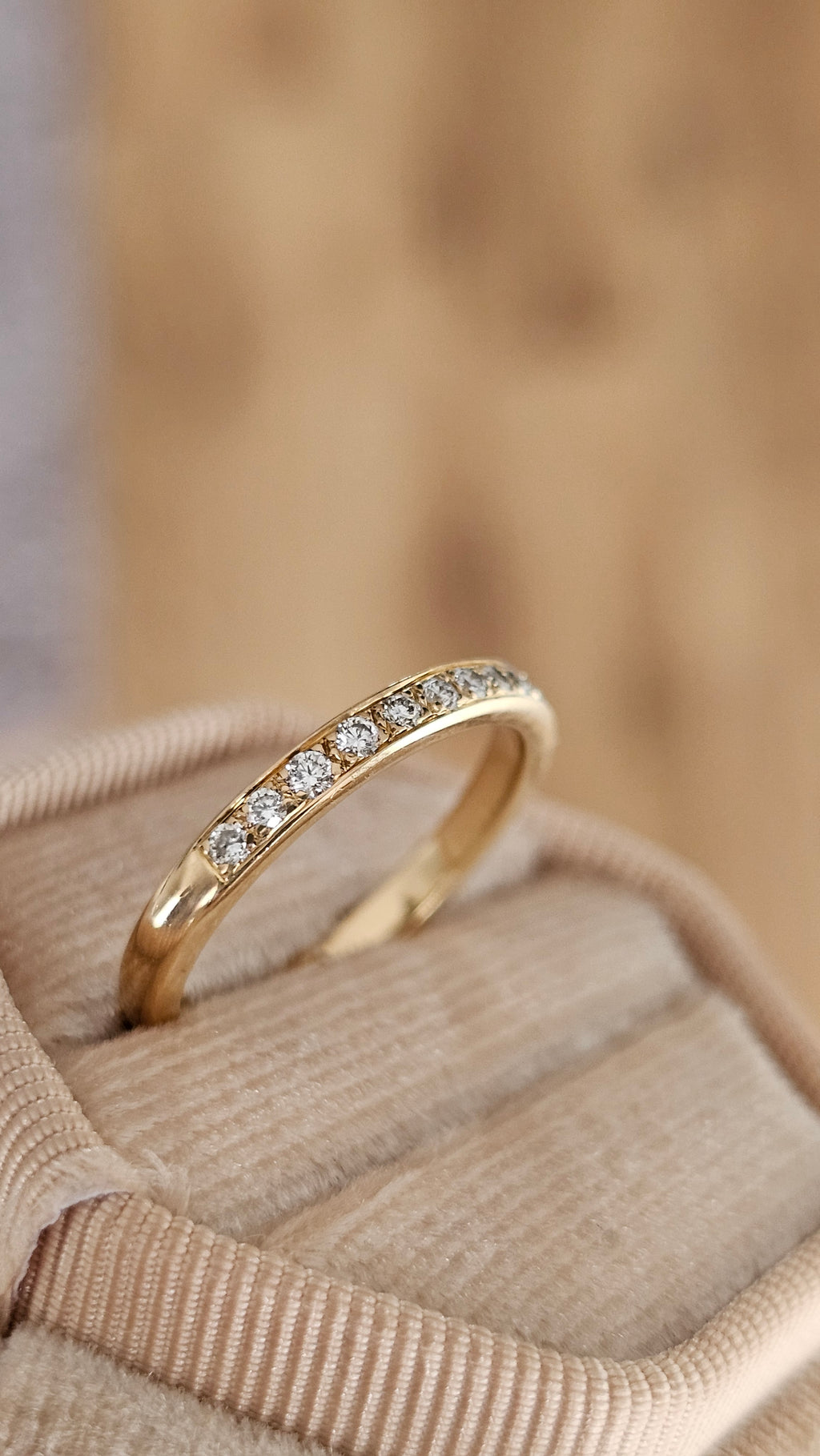 Lionel J Wiffen 18ct Yellow Gold & Diamond Half Eternity Ring | 0.15ct | Size L