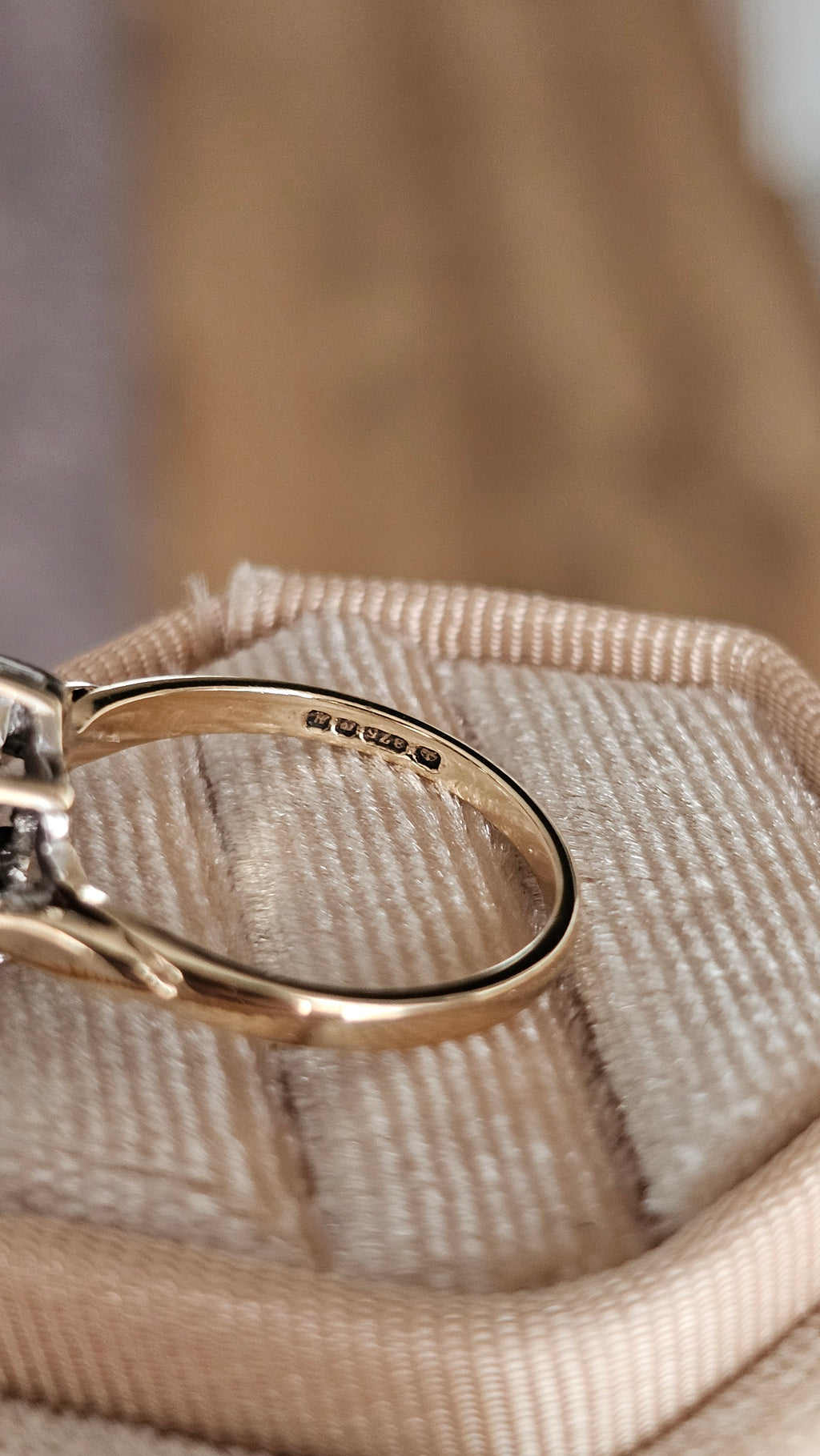 Vintage 9ct Yellow Gold Natura Sapphire & Zircon Cluster Ring, K 1/2