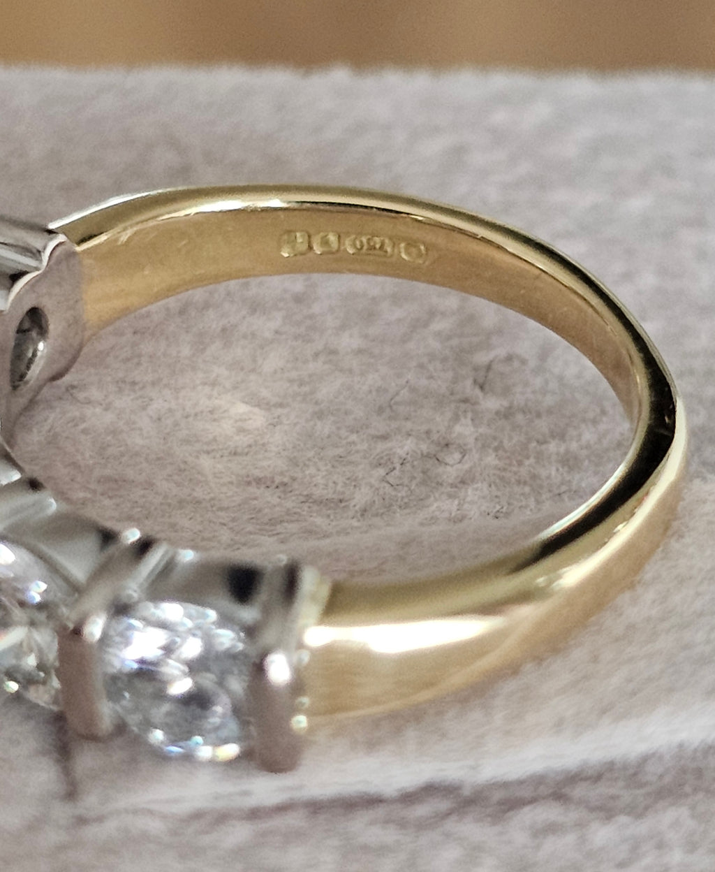 18ct Yellow & White Gold 1.20ct 5-Stone Diamond Ring – WGI Certified (Size I 1/2)