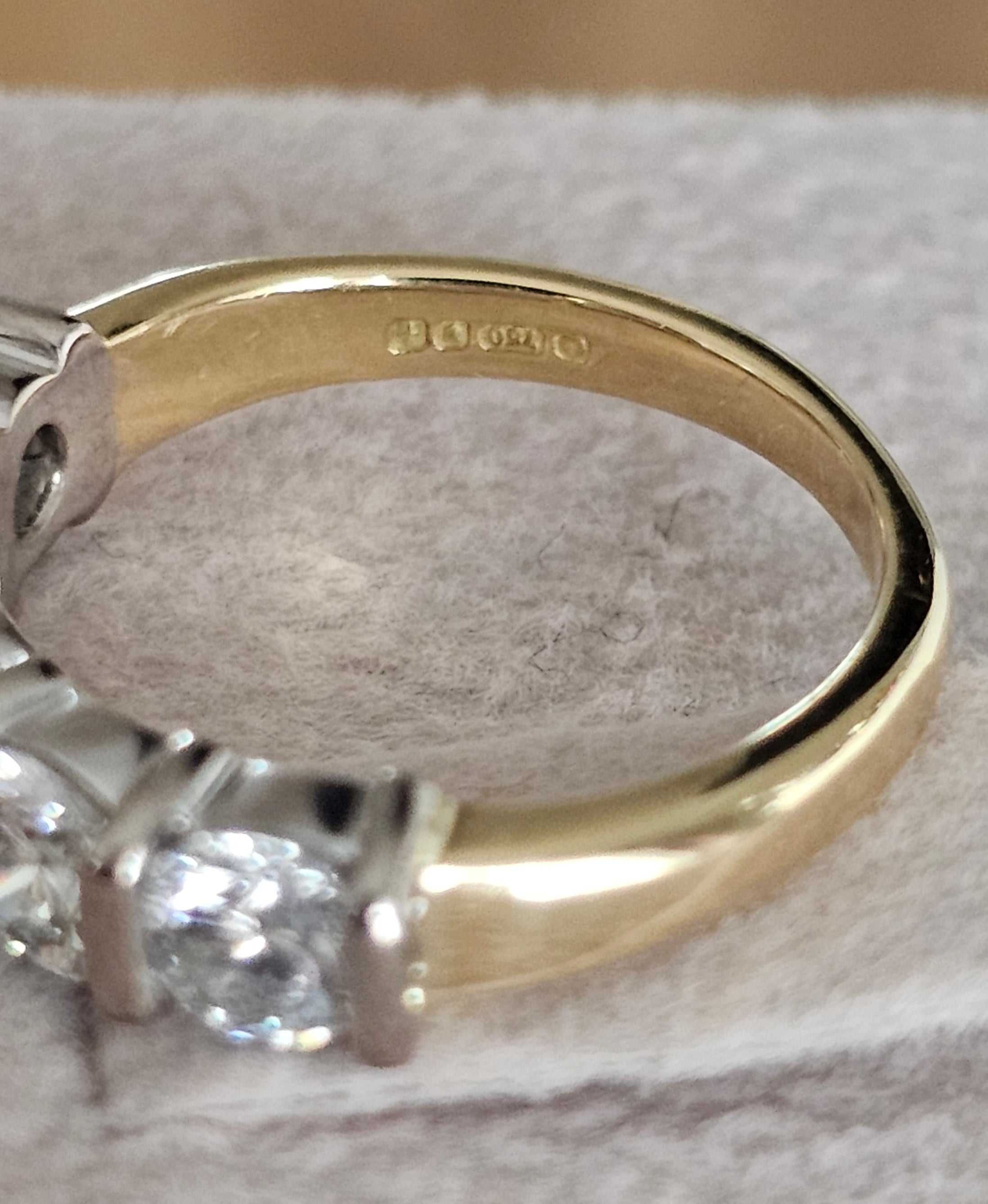 18ct Yellow & White Gold 1.20ct 5-Stone Diamond Ring – WGI Certified (Size I 1/2)