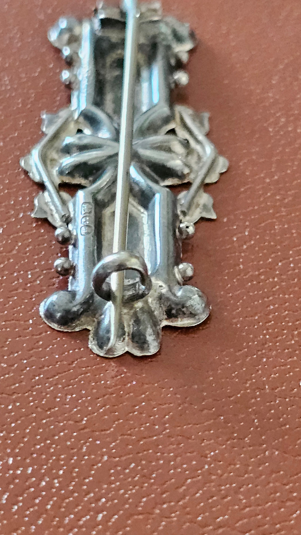 Antique Sterling Silver "ANNIE" Sweetheart Brooch – Rare Chester Hallmarks