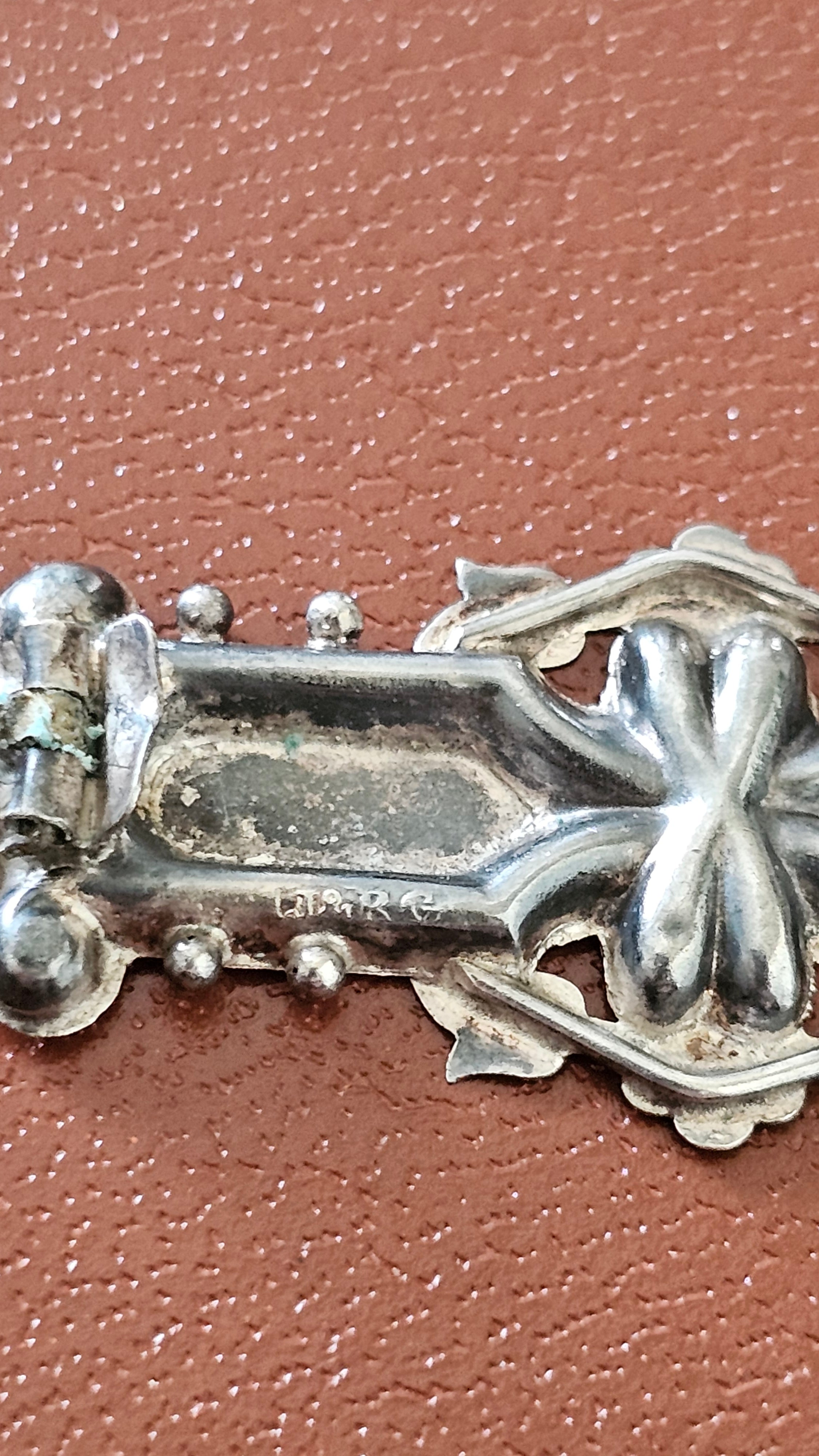 Antique Sterling Silver "ANNIE" Sweetheart Brooch – Rare Chester Hallmarks