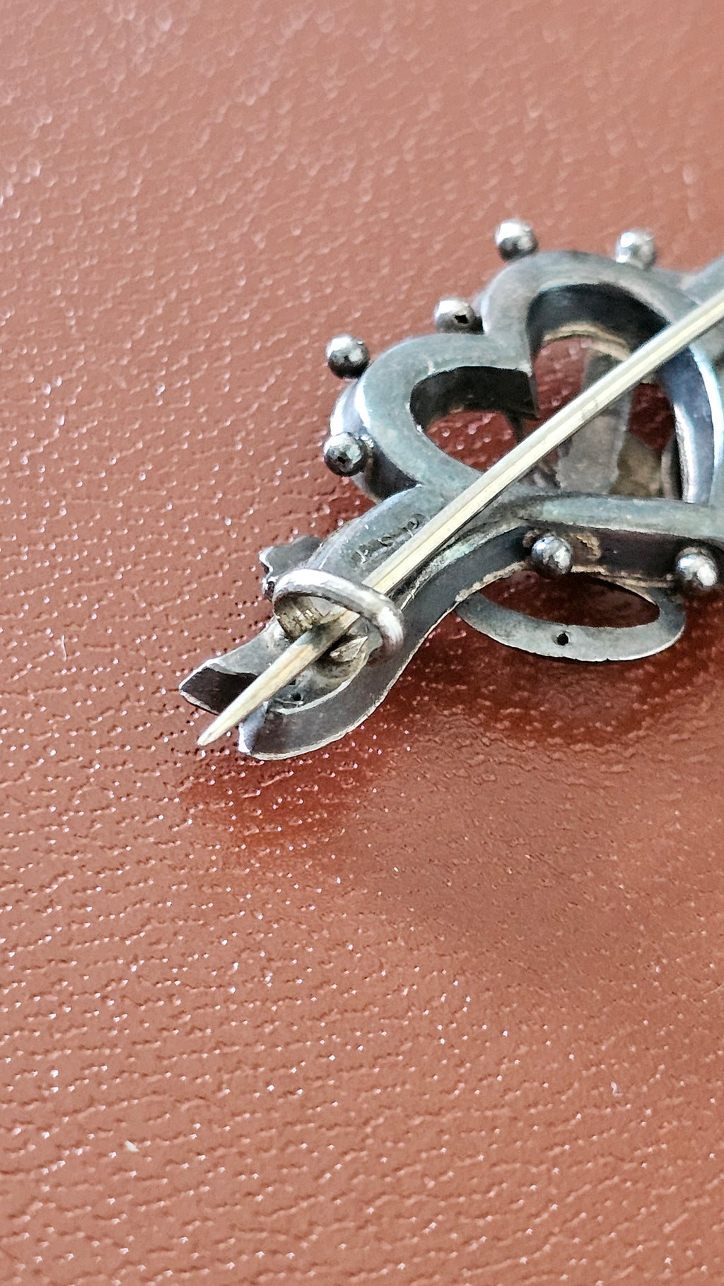 Antique 1897 Sterling Silver "Key to My Heart" Sweetheart Brooch – Rare Chester Hallmarks