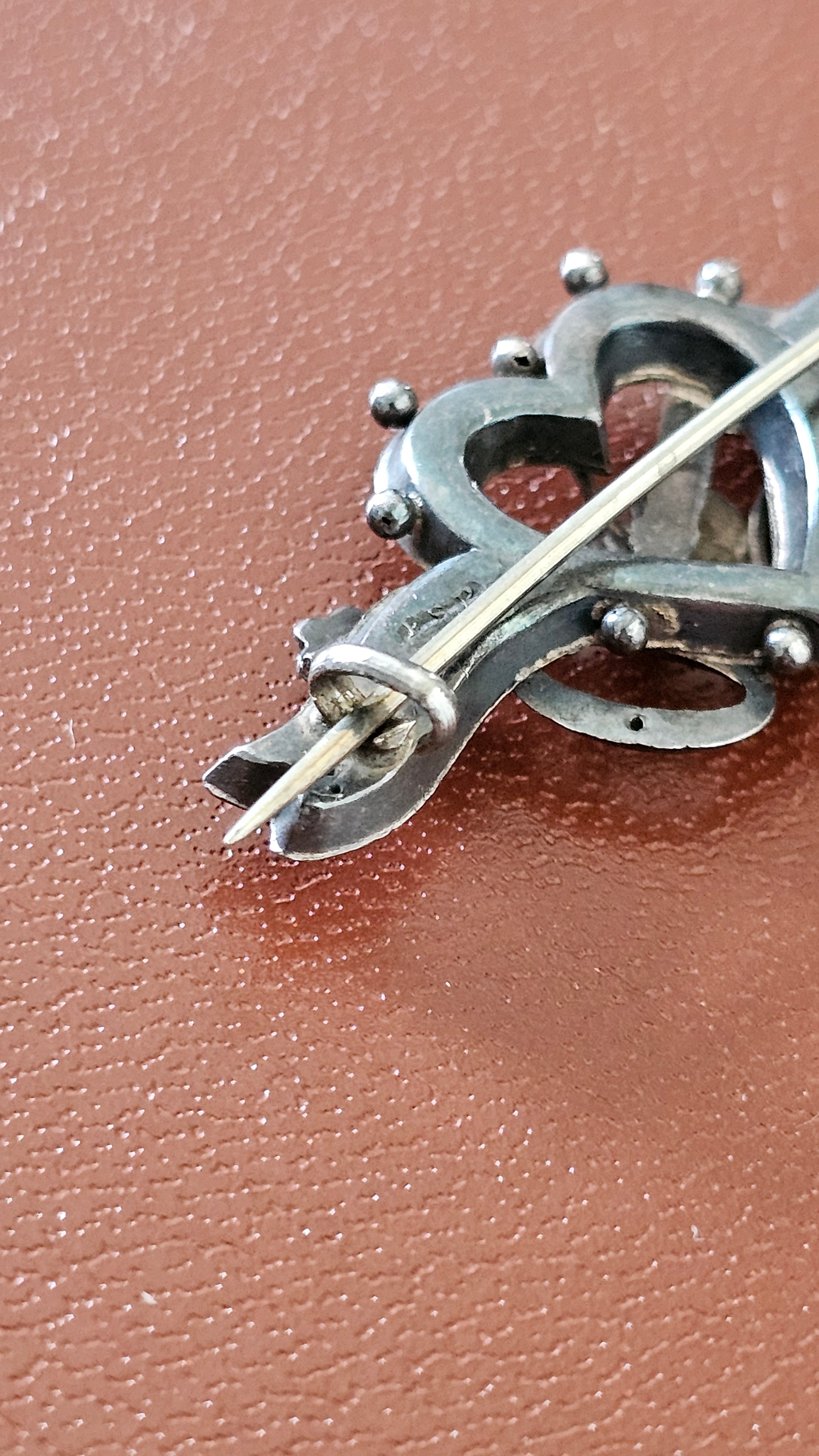 Antique 1897 Sterling Silver "Key to My Heart" Sweetheart Brooch – Rare Chester Hallmarks