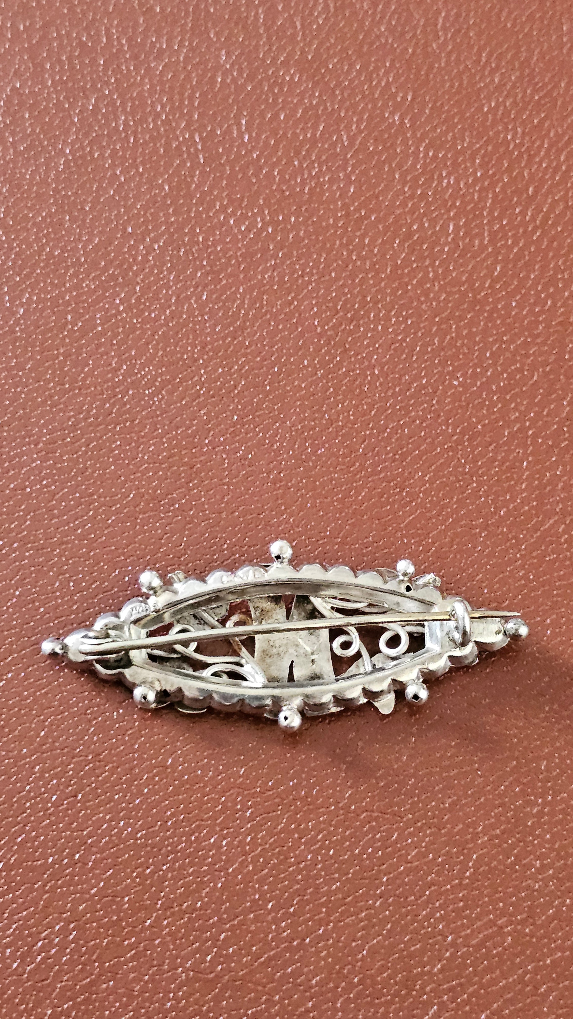 Antique Sterling Silver "N" Initial Sweetheart Brooch – Rare Chester Hallmarks