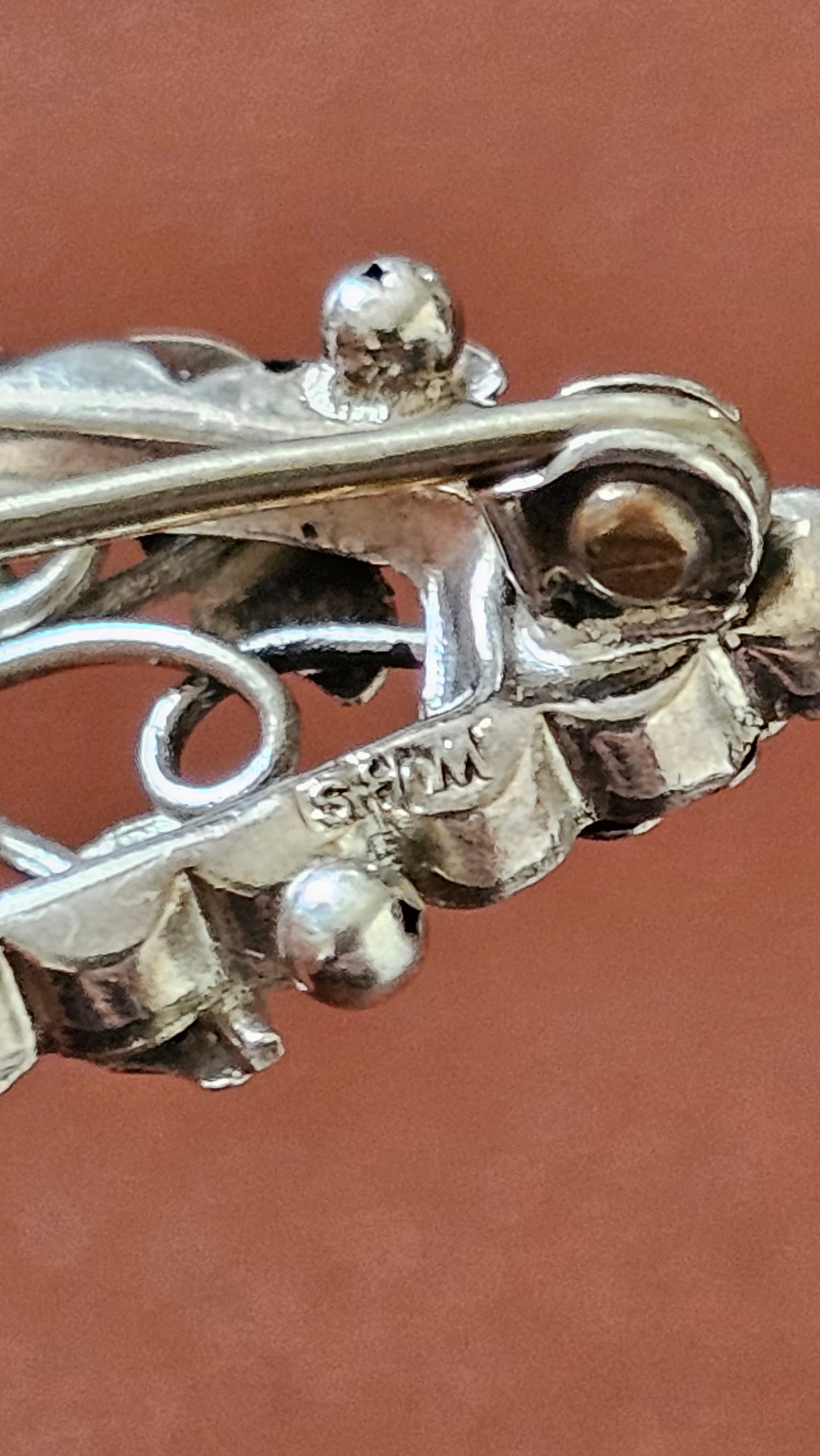 Antique Sterling Silver "N" Initial Sweetheart Brooch – Rare Chester Hallmarks