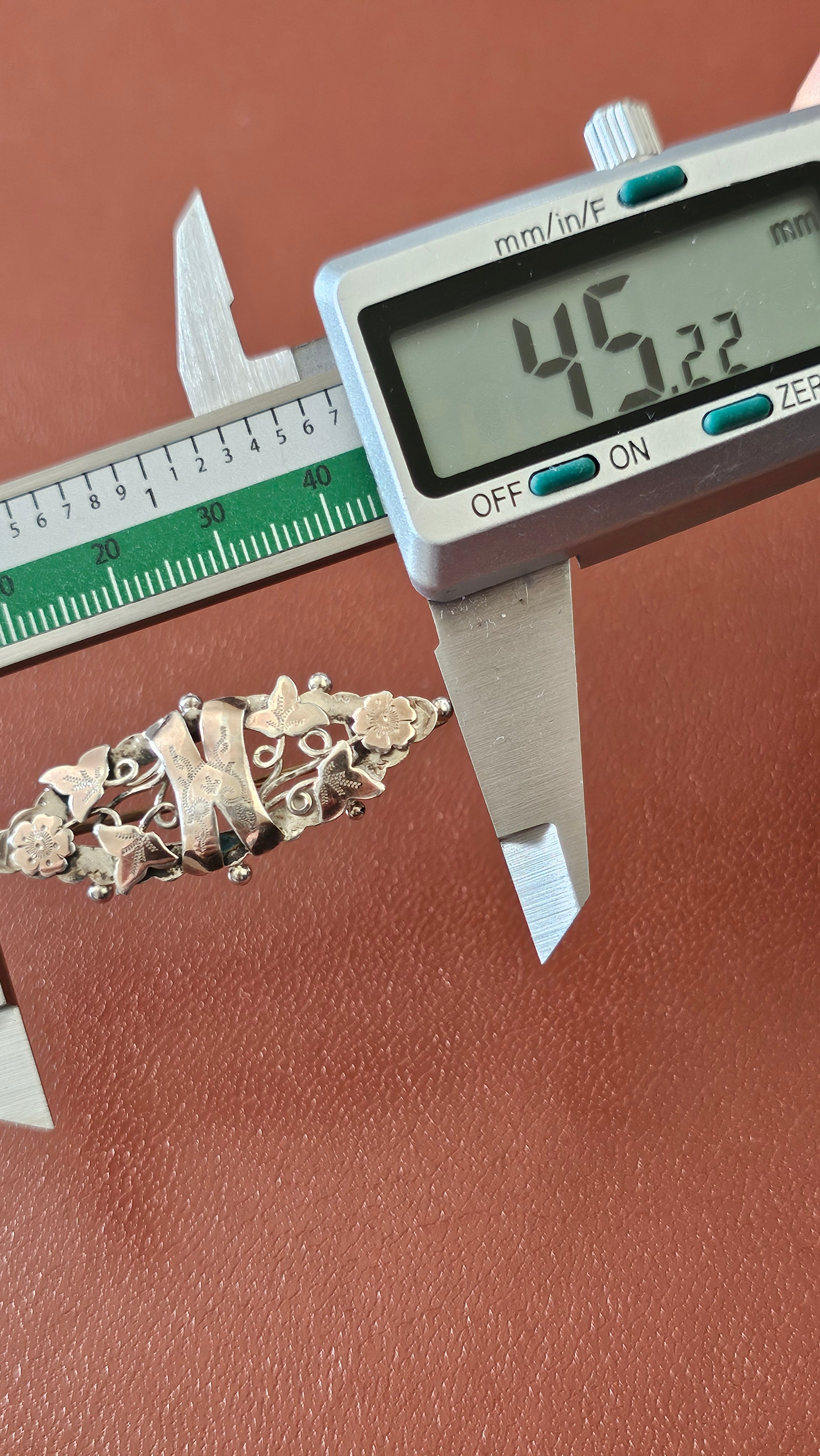 Antique Sterling Silver "N" Initial Sweetheart Brooch – Rare Chester Hallmarks