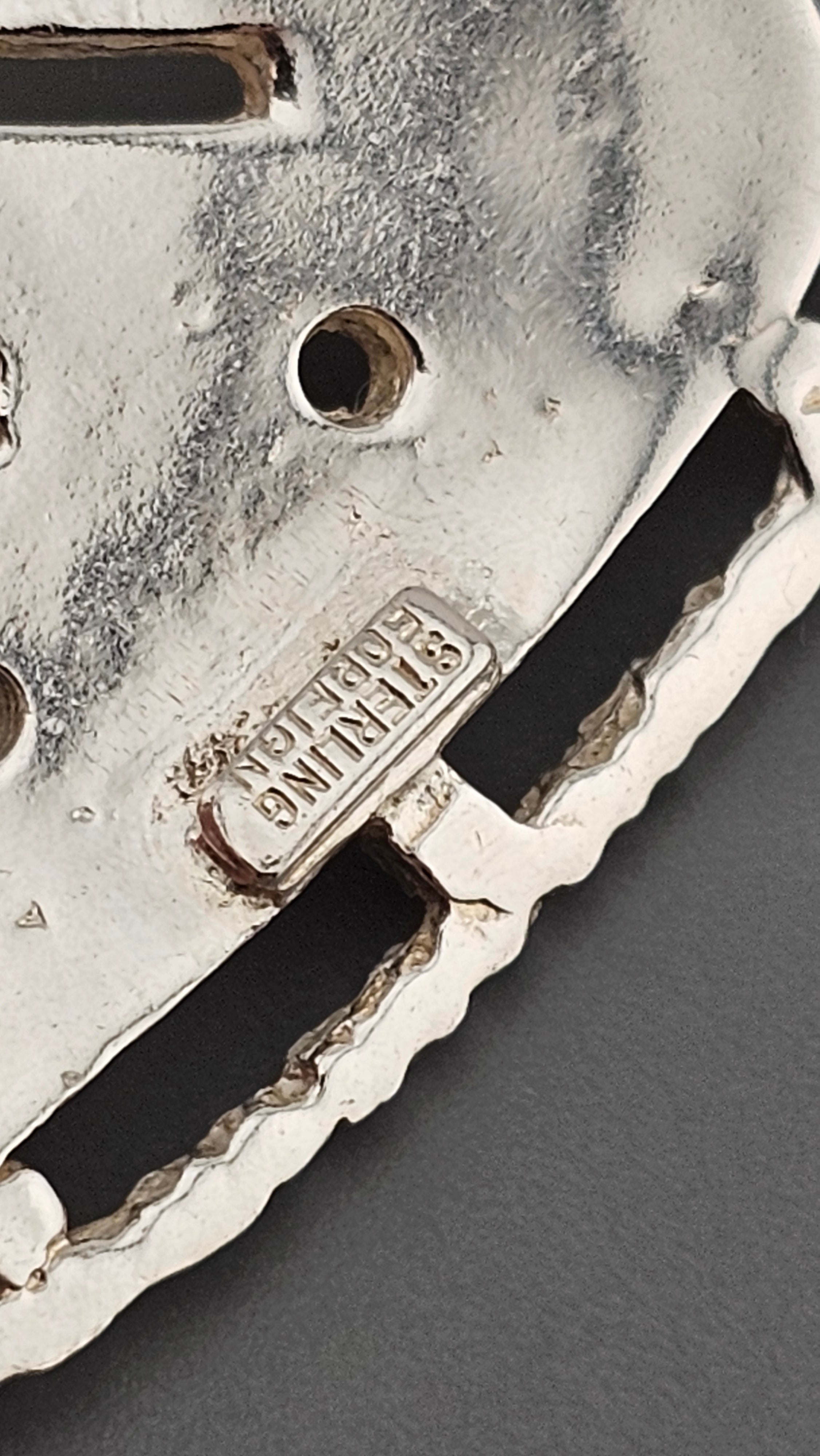 Vintage 925 Sterling Silver Textured Starburst Pendant