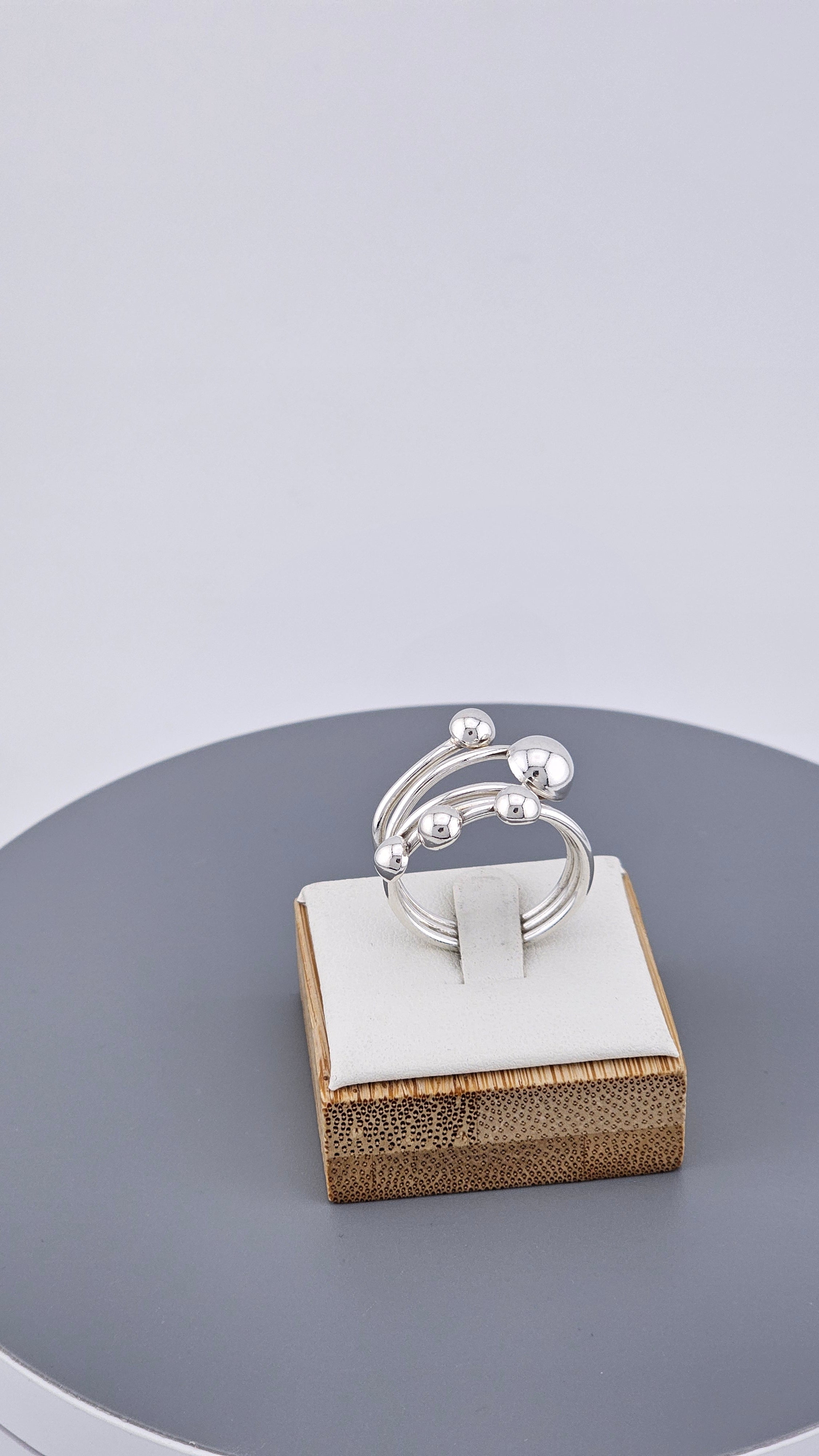 925 Sterling Silver Multi-Band Ball Ring