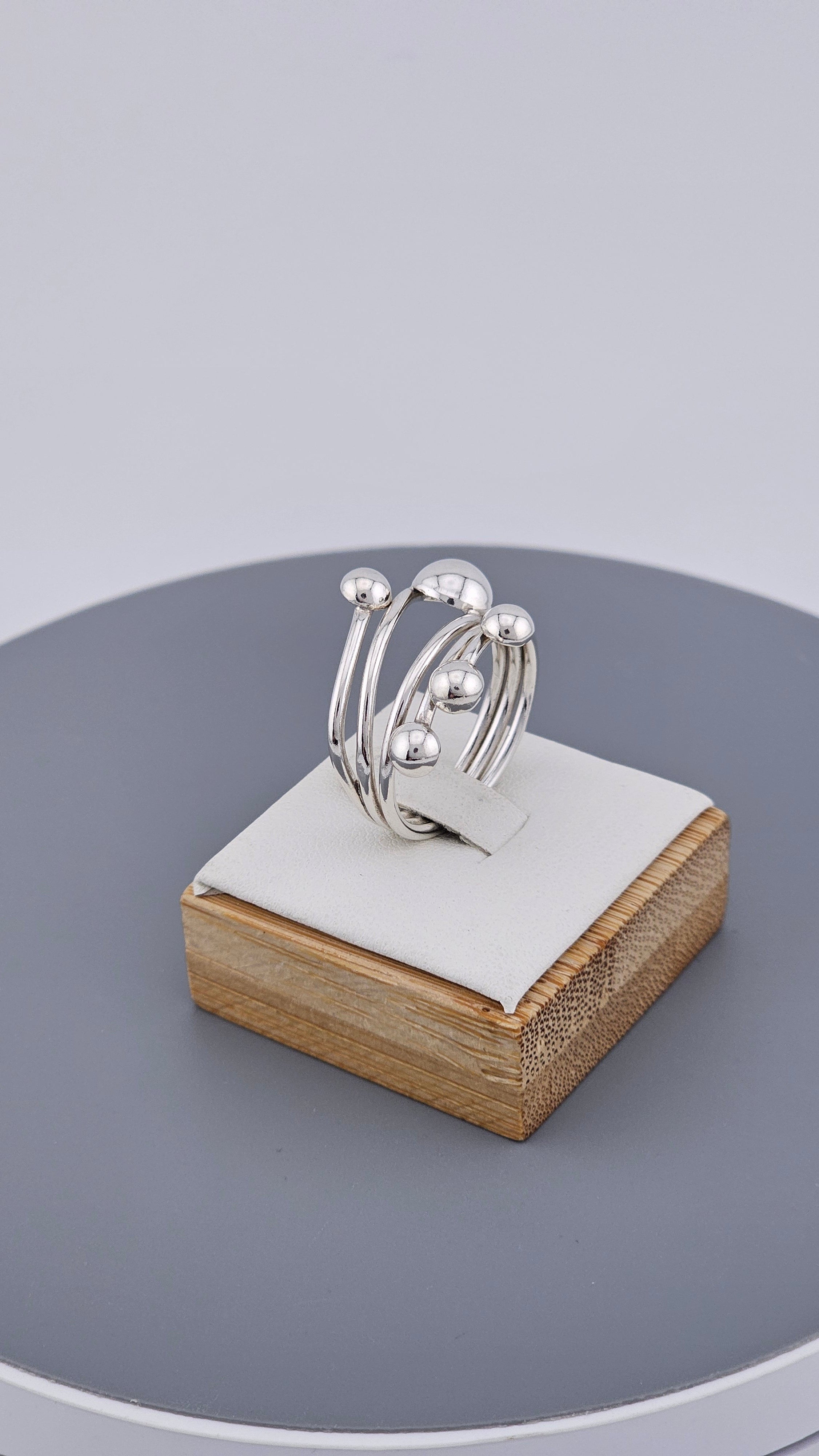 925 Sterling Silver Multi-Band Ball Ring