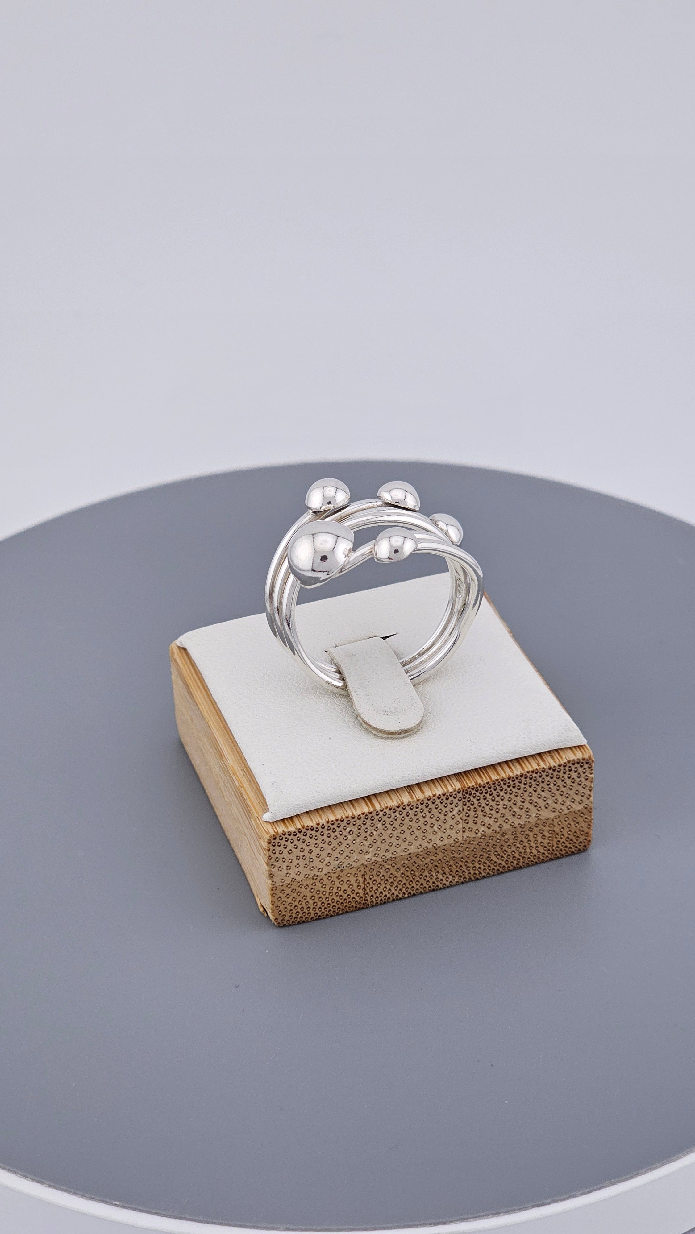 925 Sterling Silver Multi-Band Ball Ring