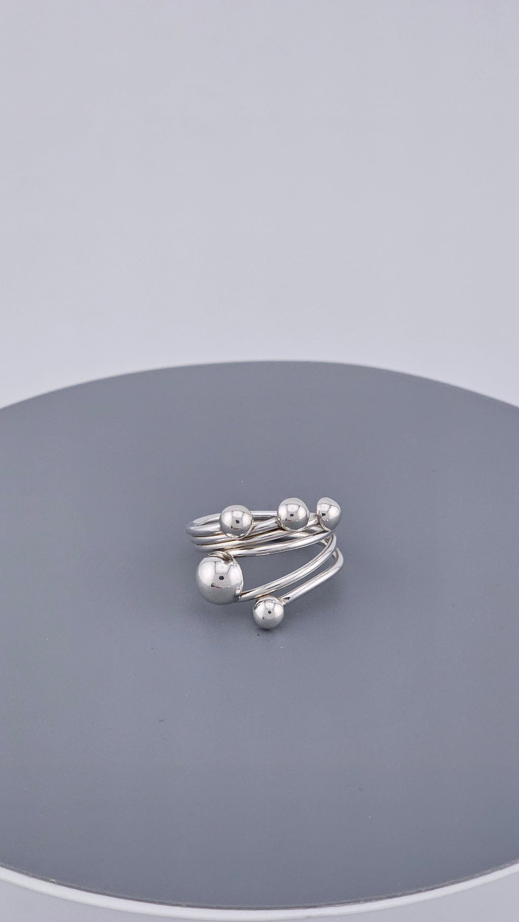 925 Sterling Silver Multi-Band Ball Ring