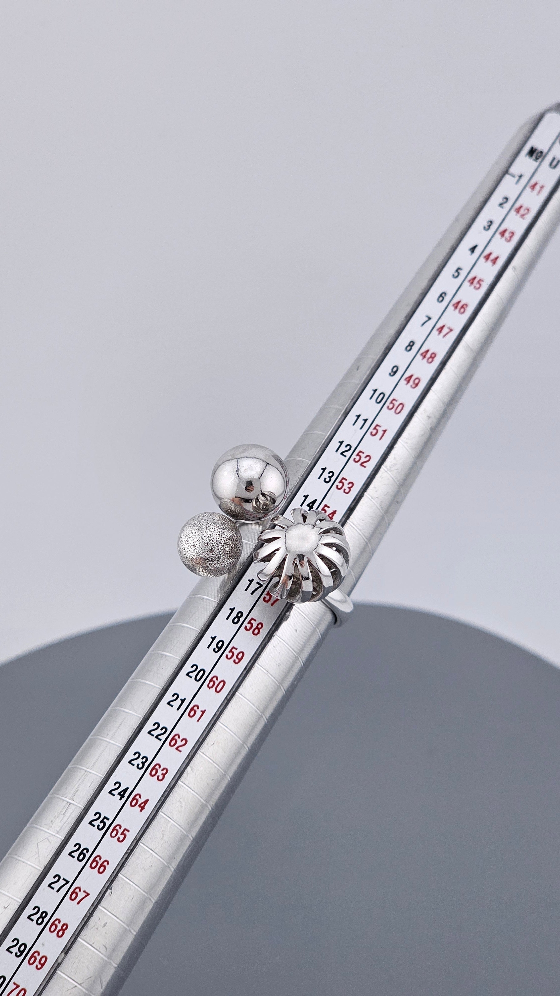 925 Sterling Silver Mixed-Texture Ball Ring