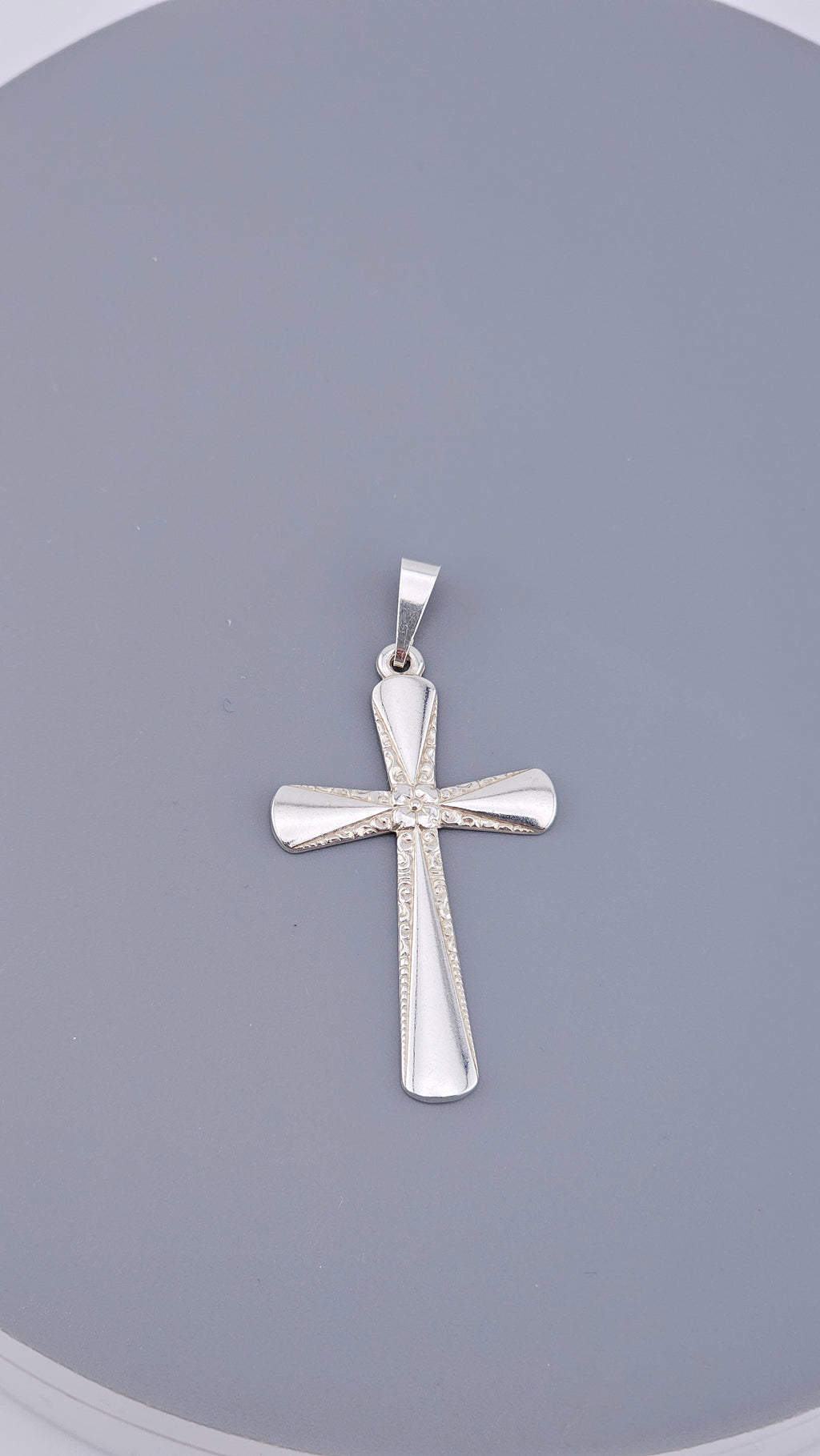 Sterling Silver Engraved Cross Pendant