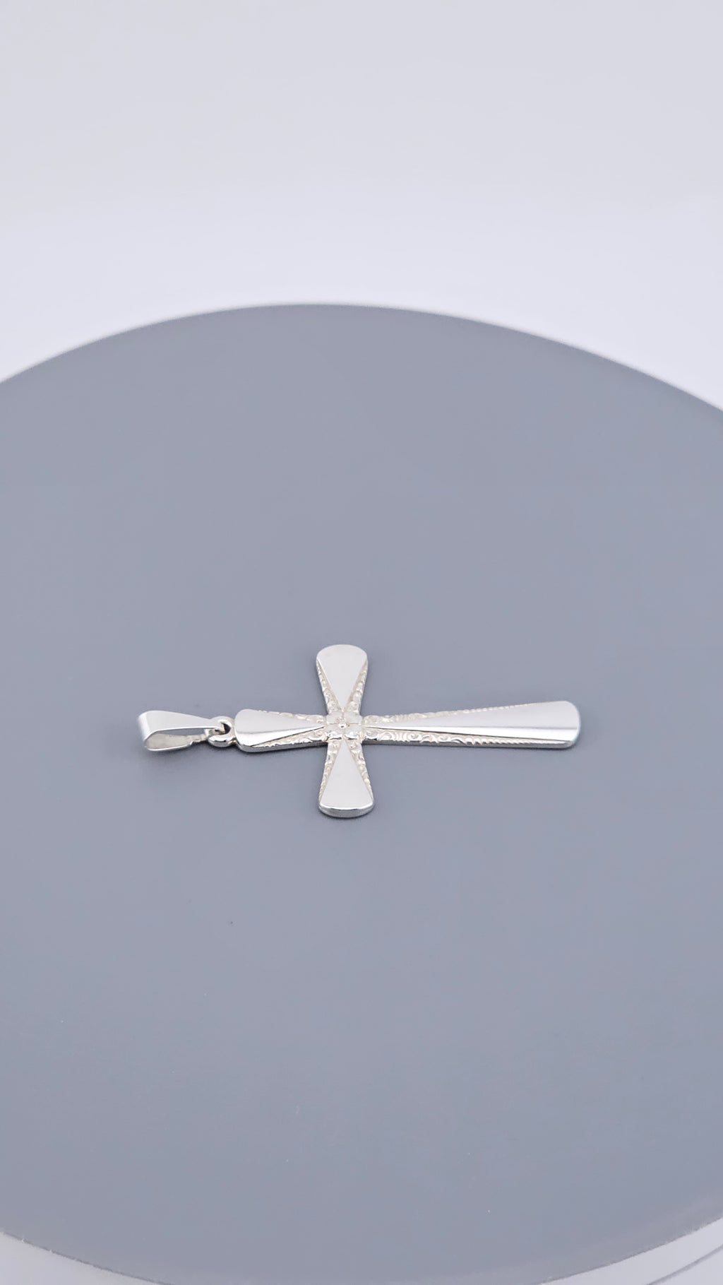 Sterling Silver Engraved Cross Pendant