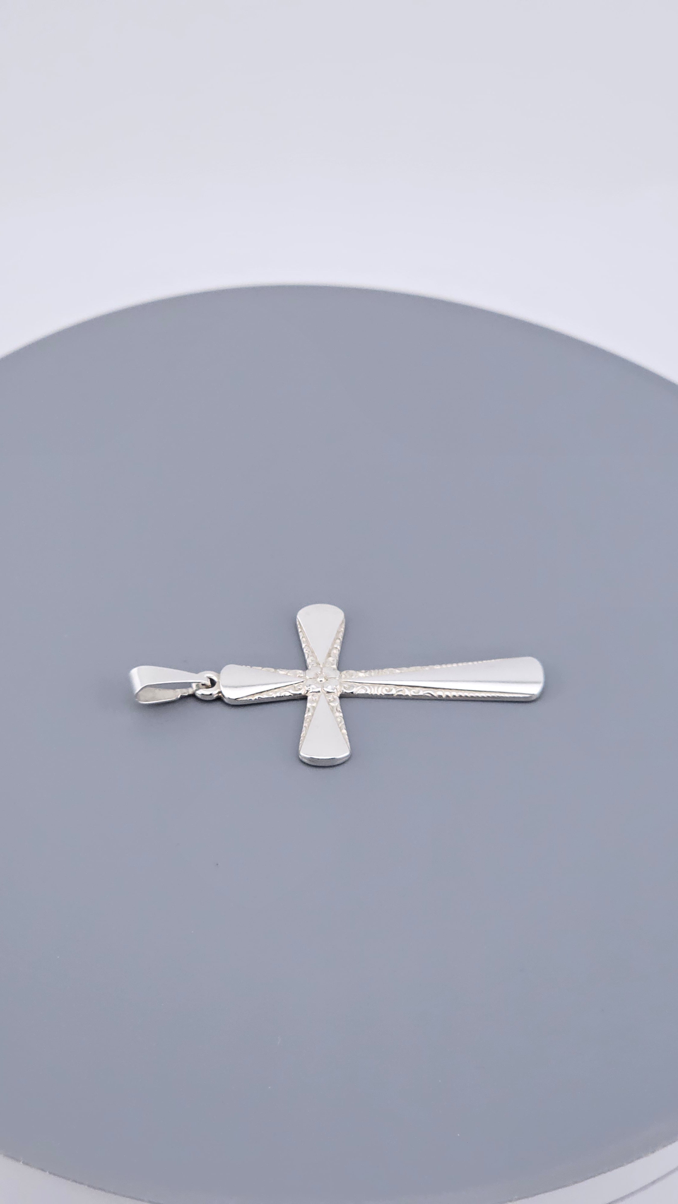Sterling Silver Engraved Cross Pendant