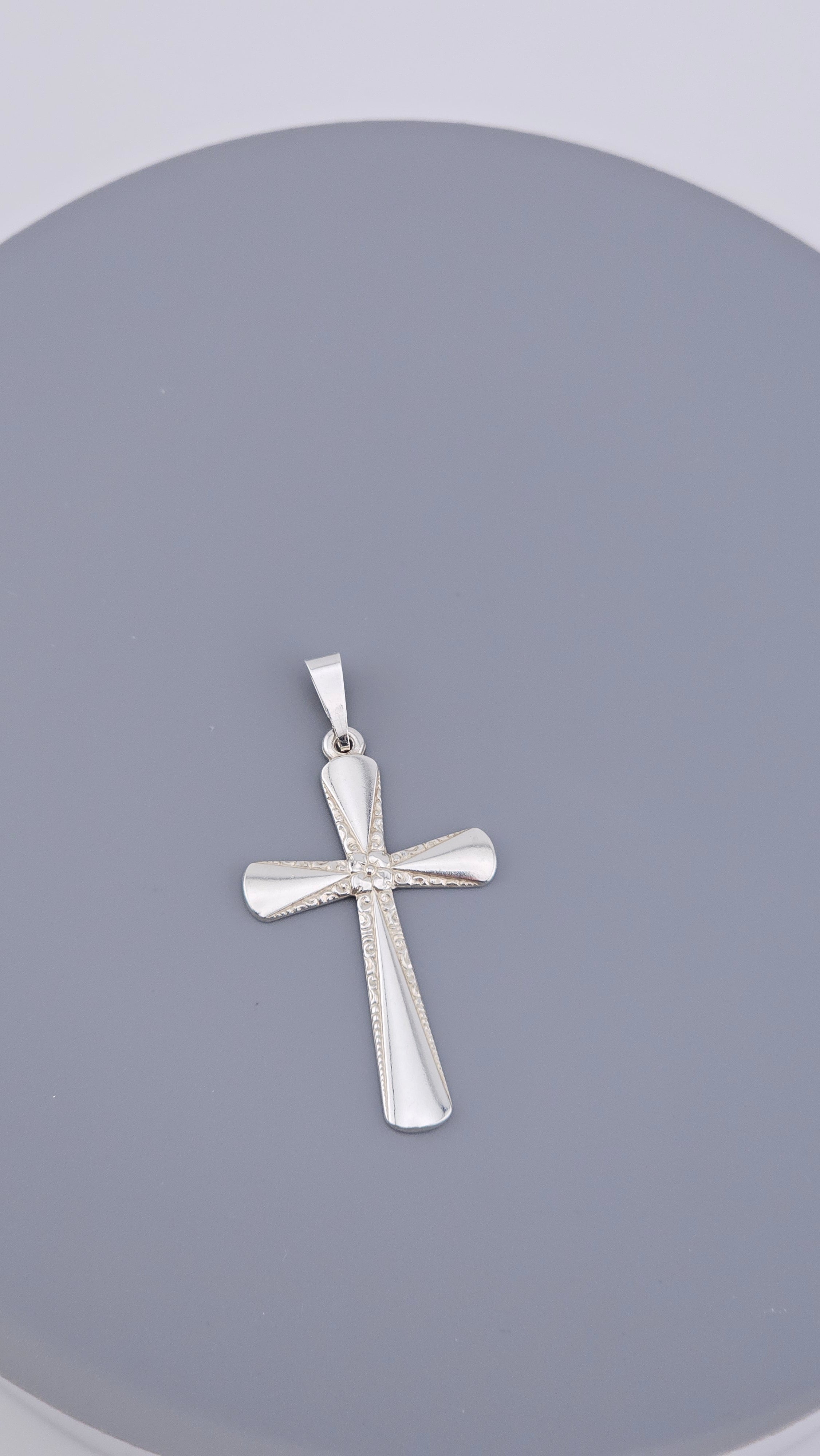 Sterling Silver Engraved Cross Pendant