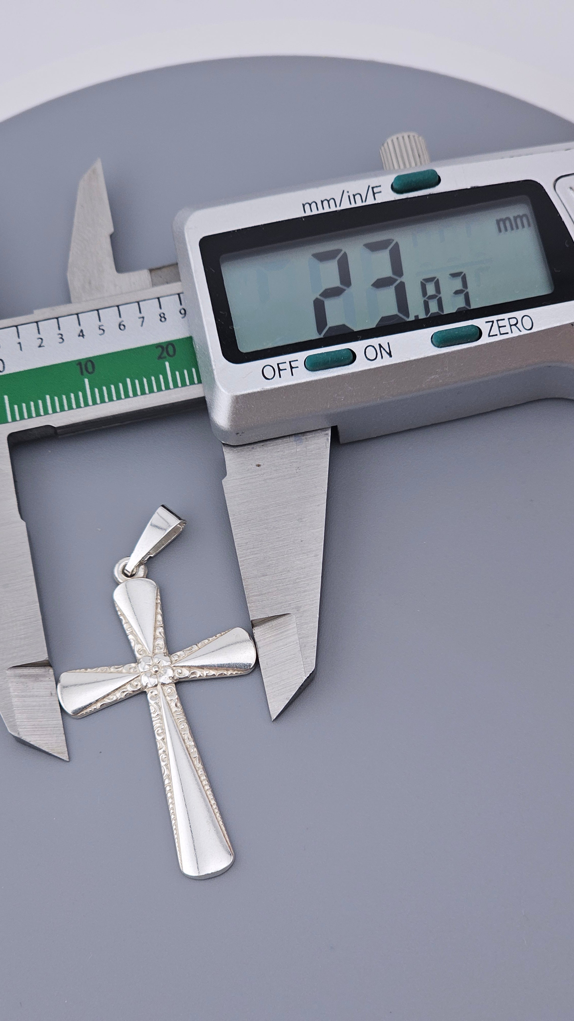 Sterling Silver Engraved Cross Pendant