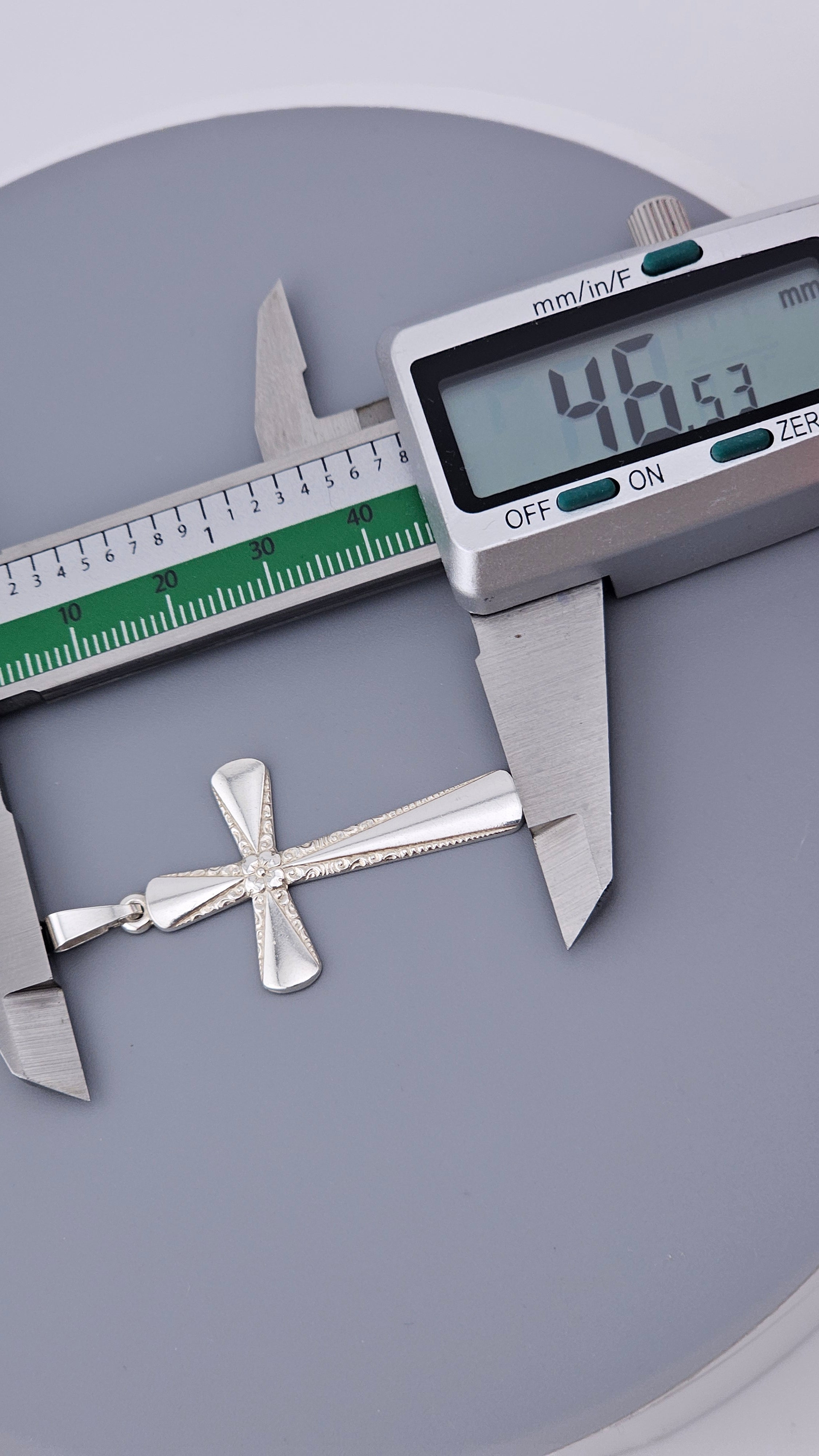 Sterling Silver Engraved Cross Pendant