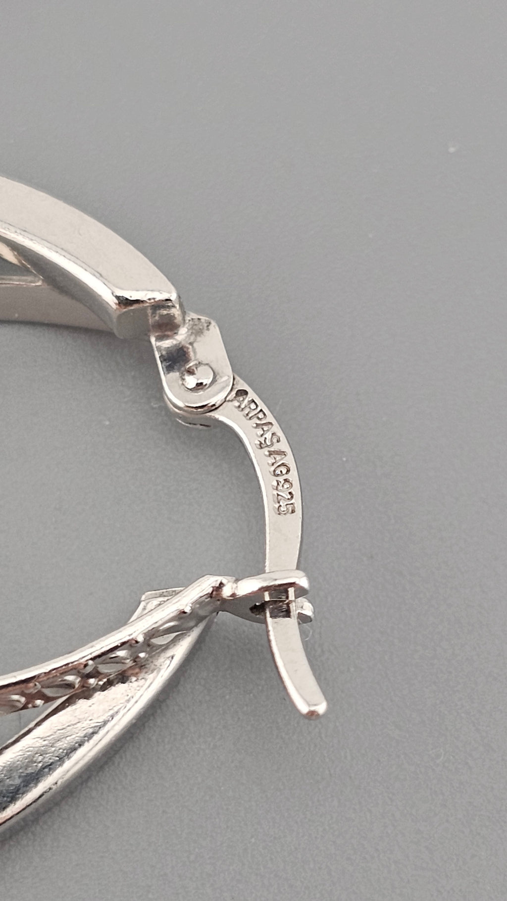925 Sterling Silver Textured Double Hoop Earrings