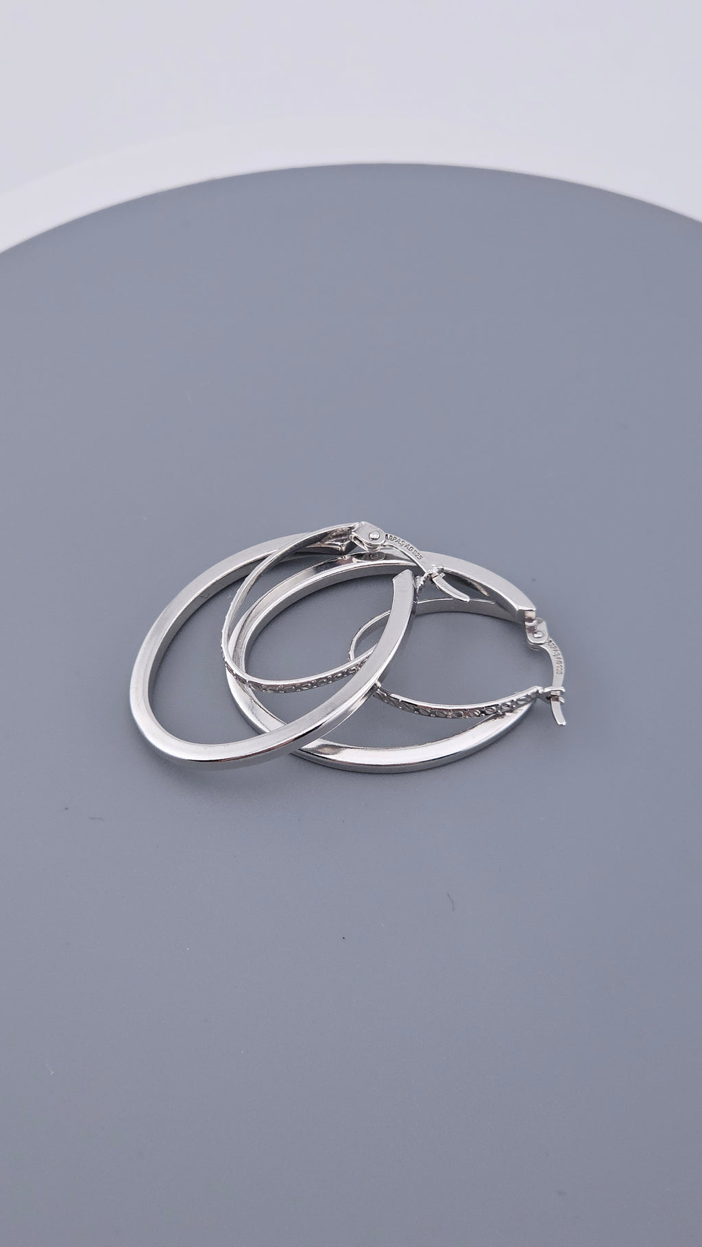 925 Sterling Silver Textured Double Hoop Earrings