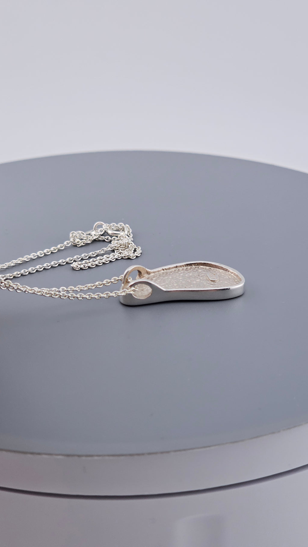 925 Sterling Silver Blue Mosaic Shell Inlay Pendant Necklace - 16"