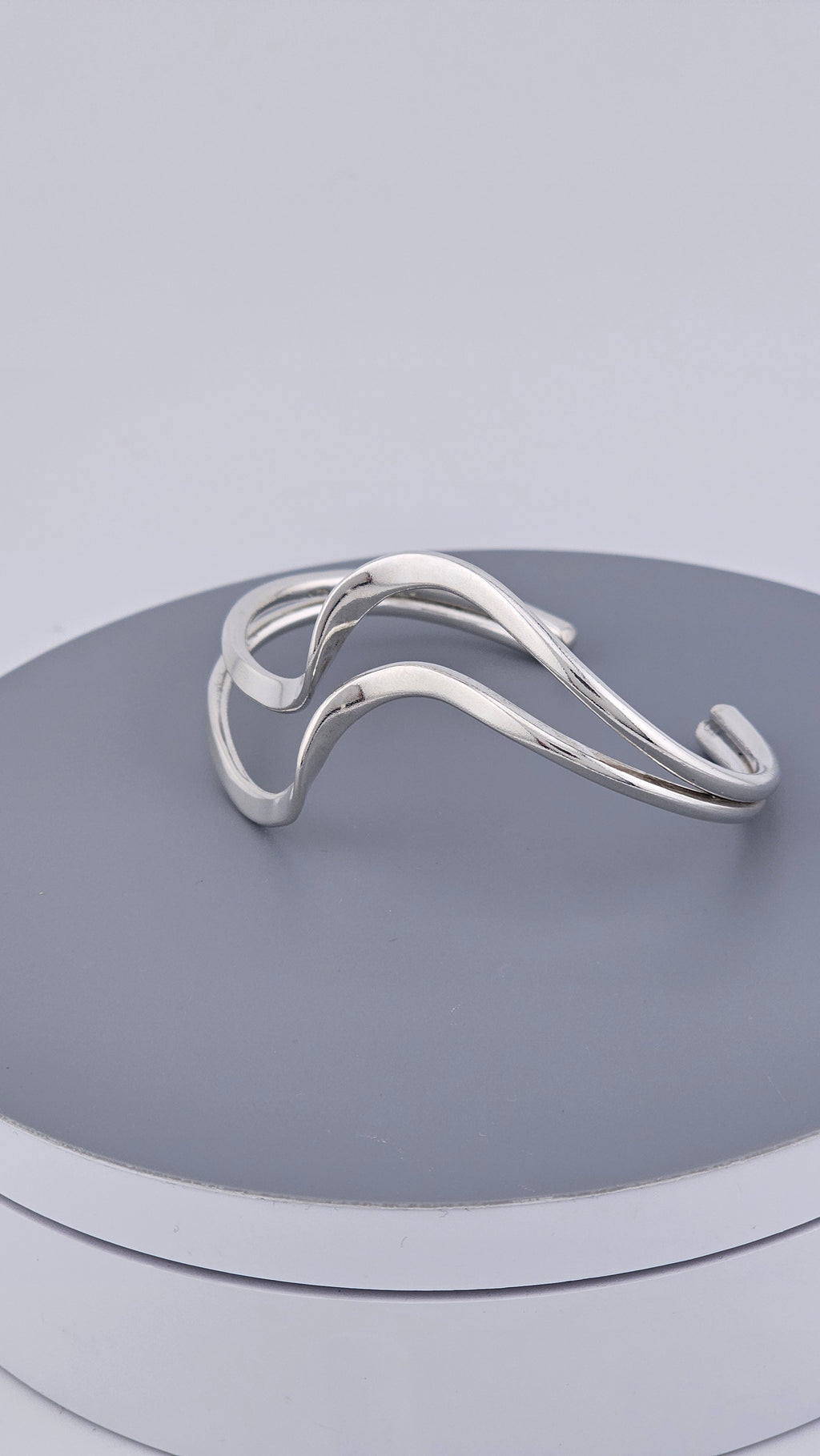 Vintage Taxco Mexico 925 Sterling Silver Wavy Ribbon Cuff Bracelet