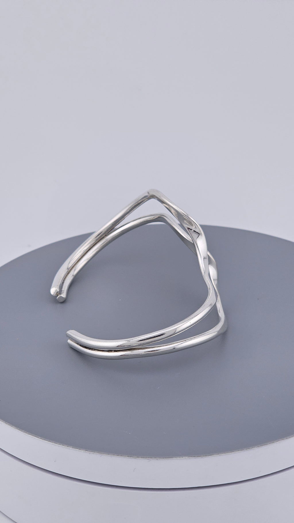 Vintage Taxco Mexico 925 Sterling Silver Wavy Ribbon Cuff Bracelet