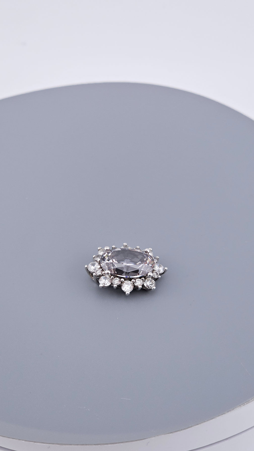 925 Sterling Silver DQCZ Oval Halo Statement Pendant