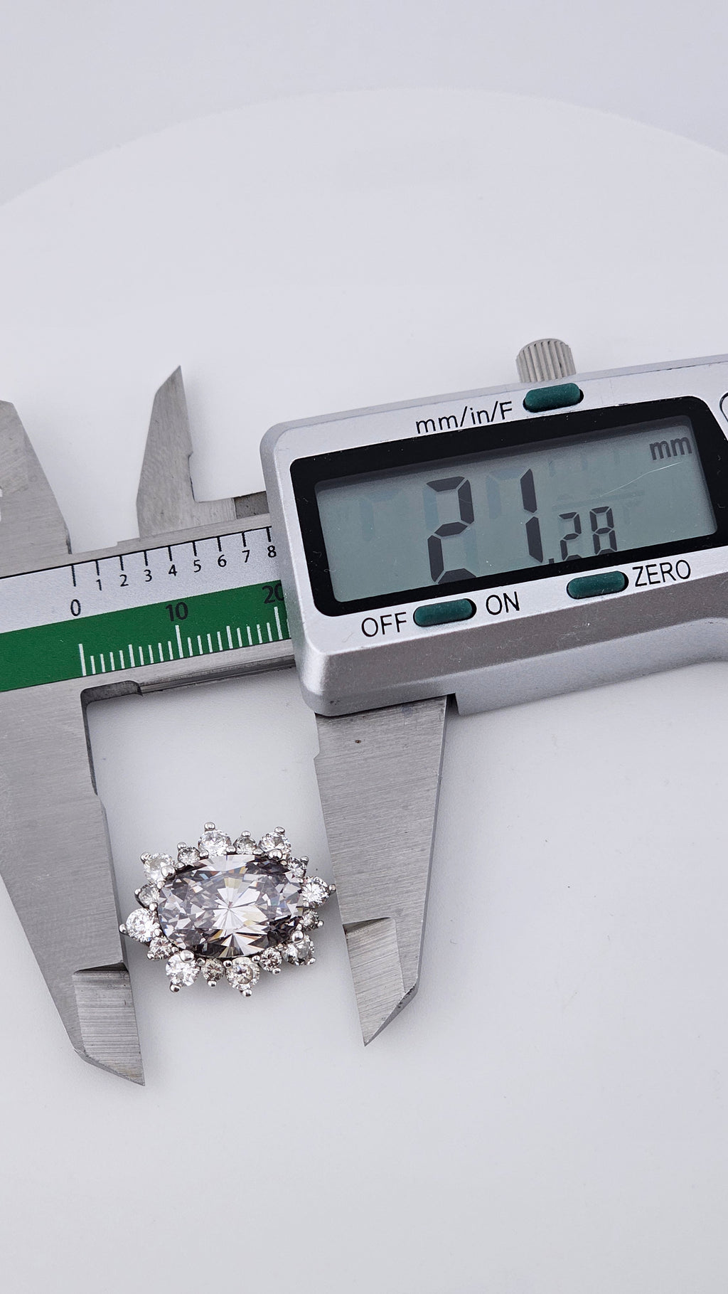 925 Sterling Silver DQCZ Oval Halo Statement Pendant