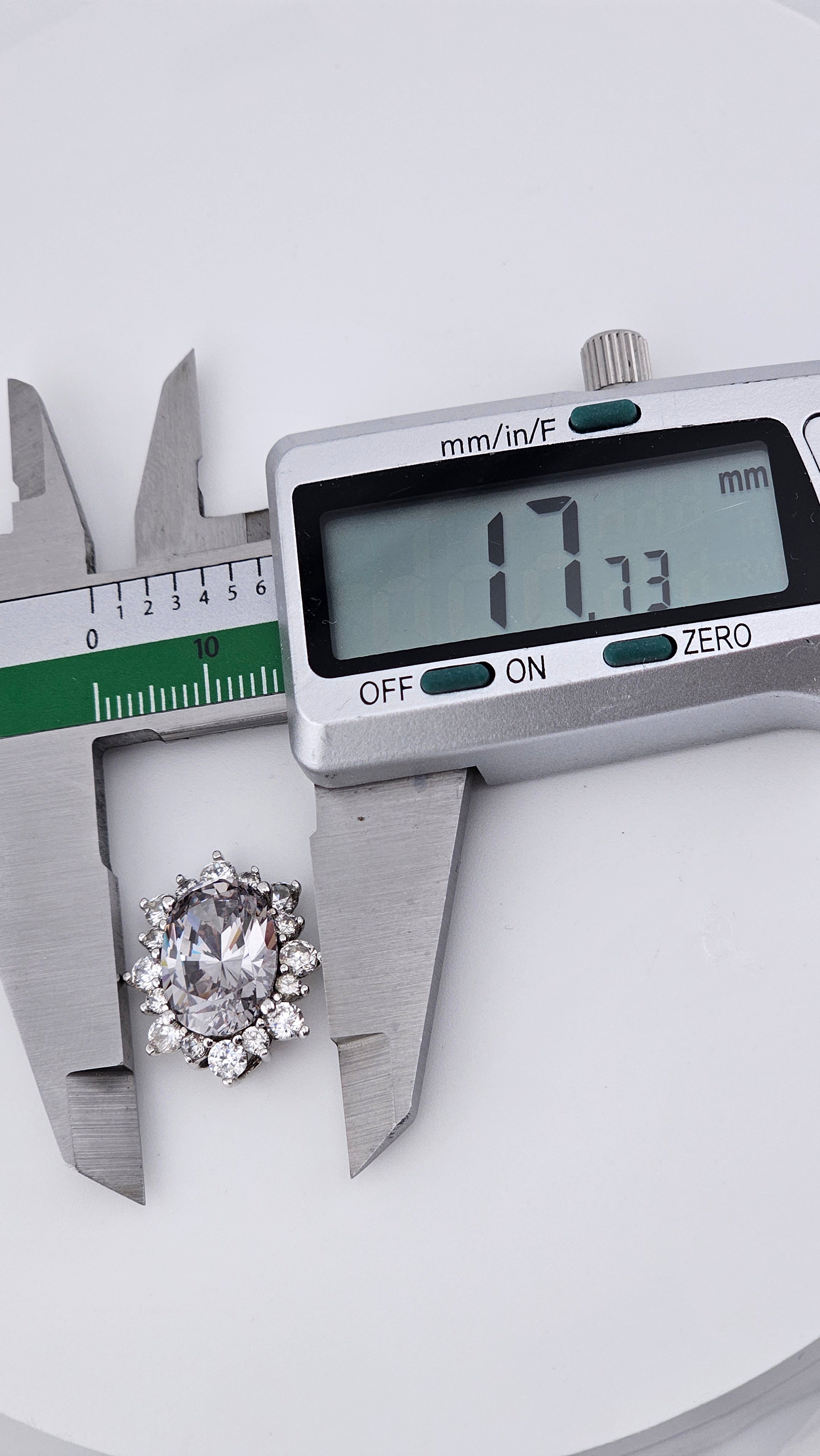 925 Sterling Silver DQCZ Oval Halo Statement Pendant