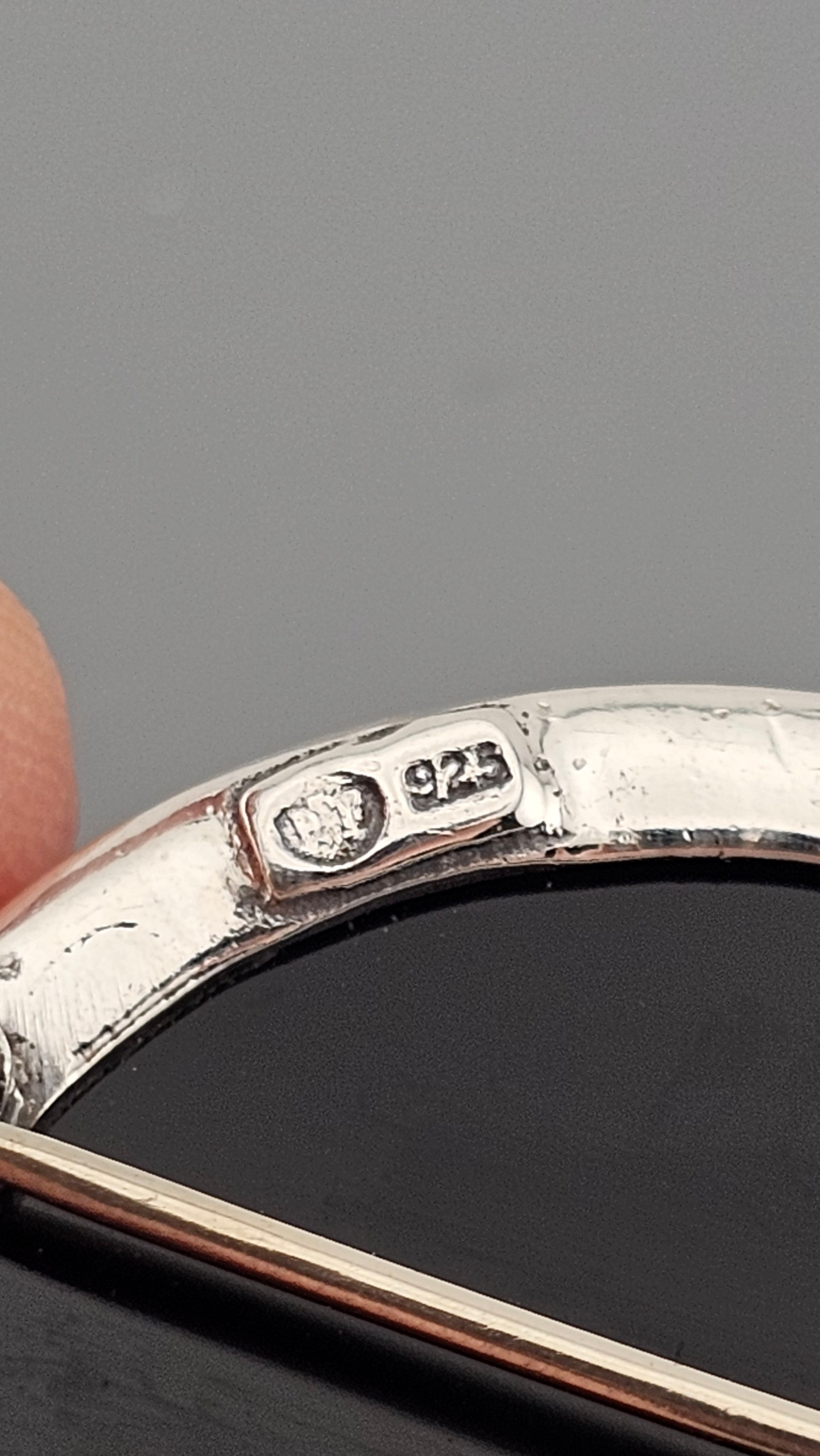 Vintage Sterling Silver Marcasite & Black Onyx Floral Brooch