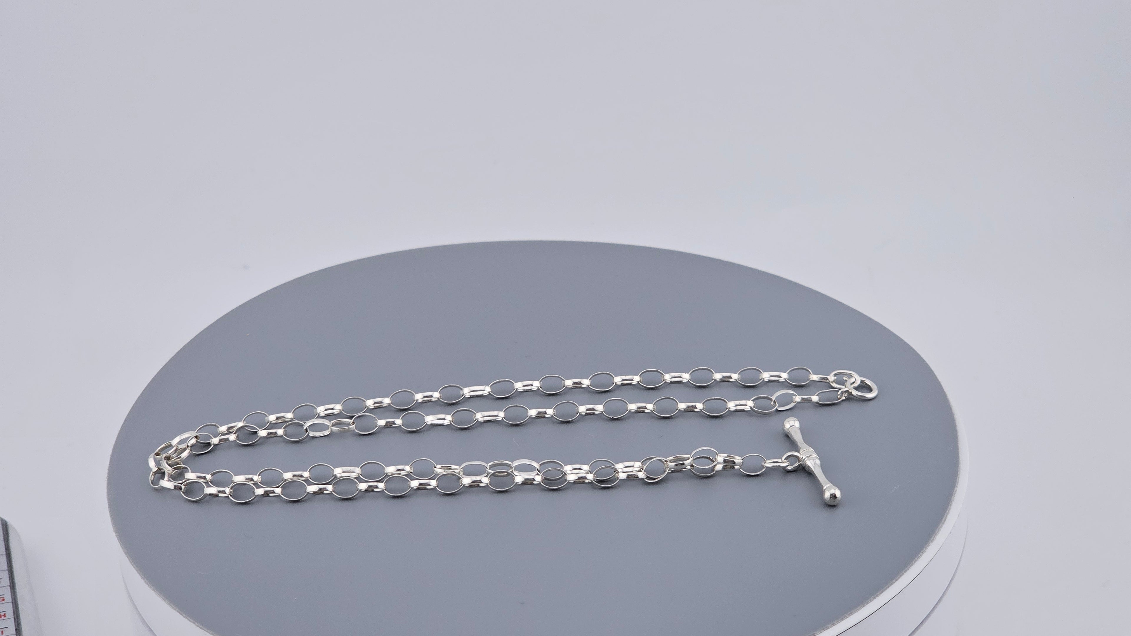 Vintage 925 Sterling Silver T-Bar Rolo Link Necklace - 46.5cm