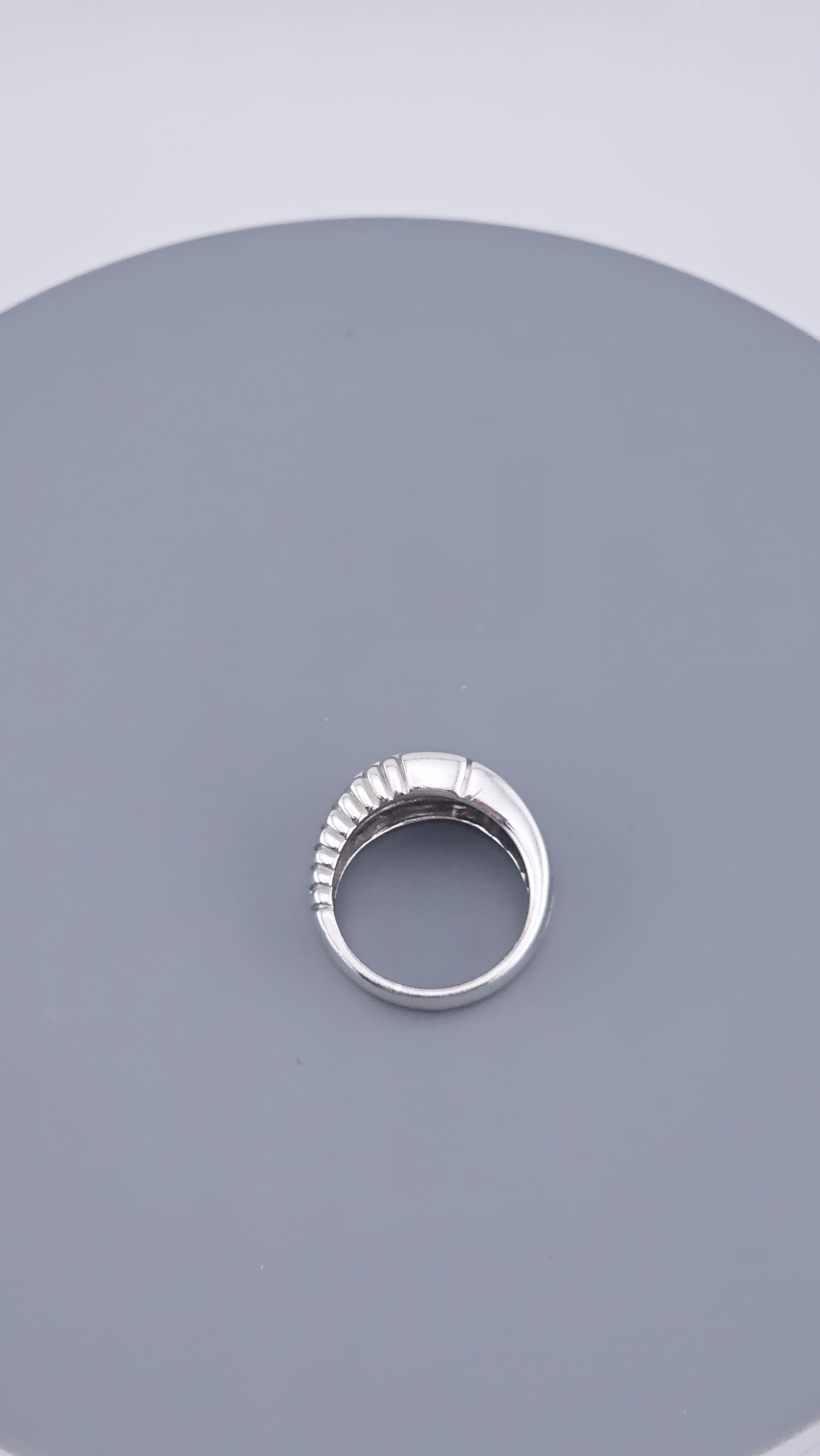 925 Sterling Silver Chunky Greek Key Statement Ring – Size UK O 1/2