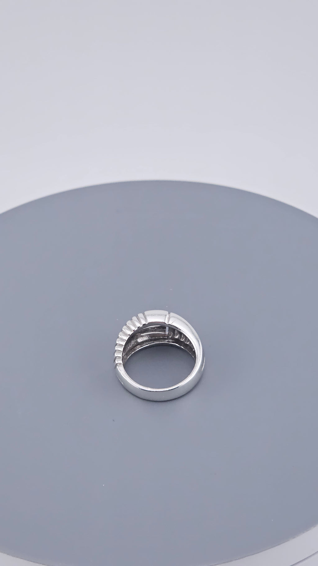 925 Sterling Silver Chunky Greek Key Statement Ring – Size UK O 1/2