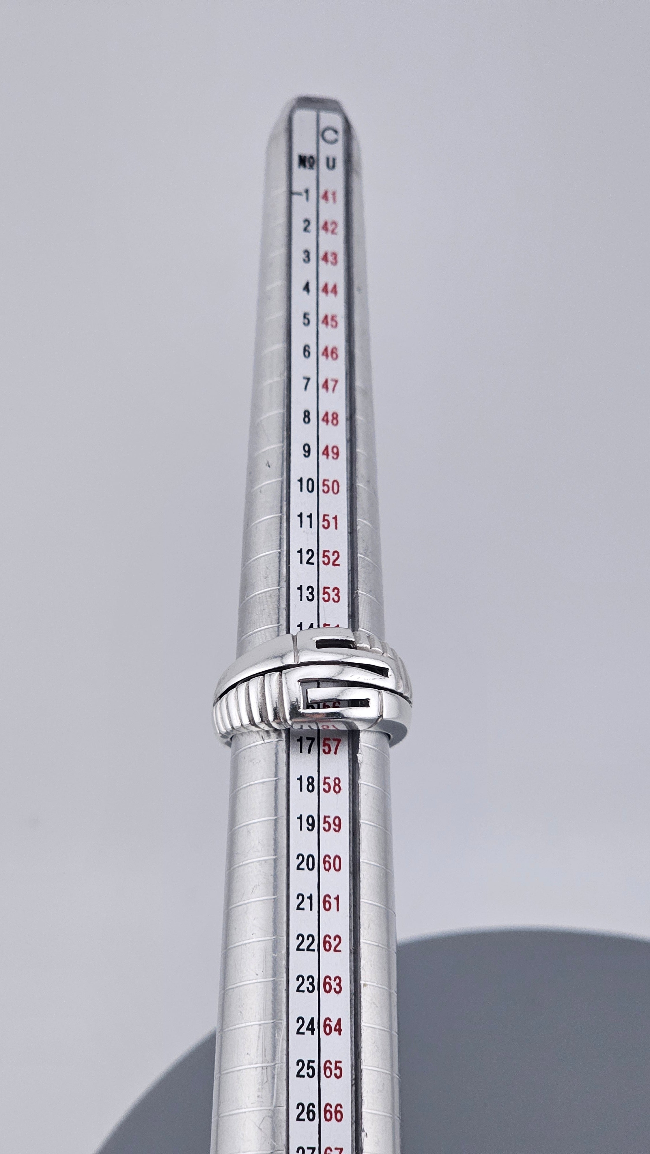 925 Sterling Silver Chunky Greek Key Statement Ring – Size UK O 1/2