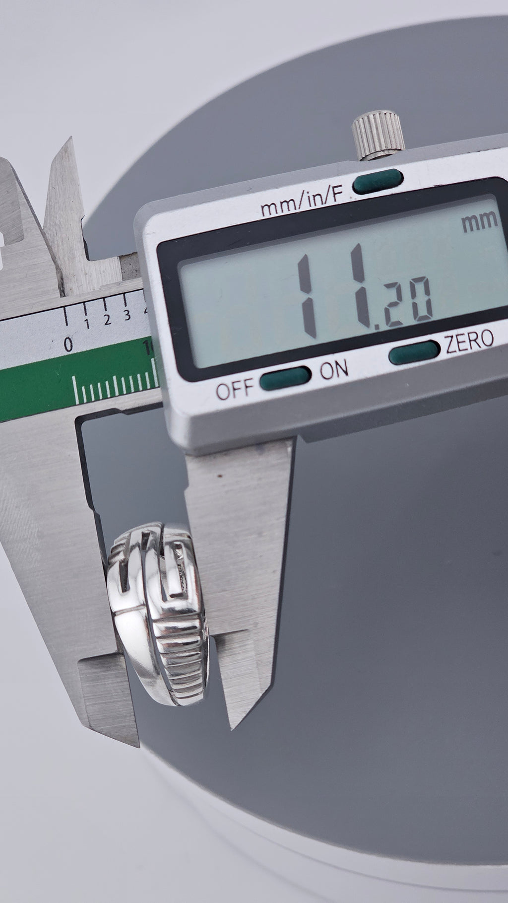 925 Sterling Silver Chunky Greek Key Statement Ring – Size UK O 1/2