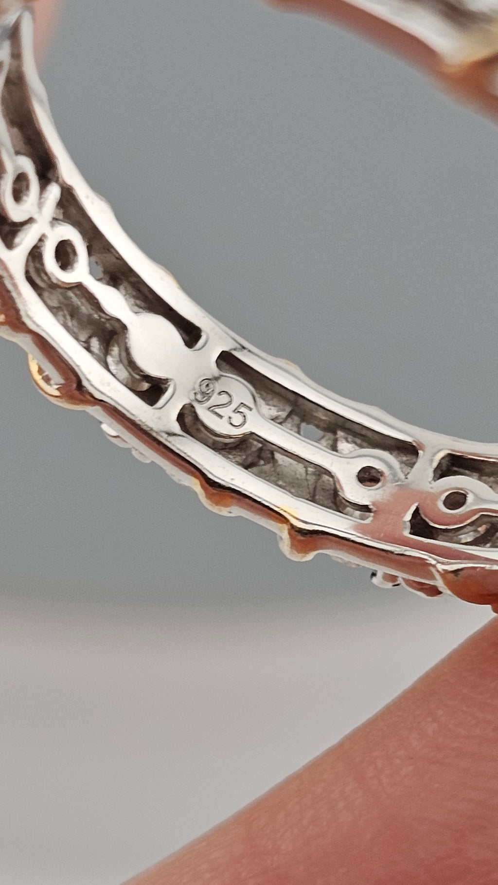 Two-Tone Moissanite Eternity Ring in 925 Sterling Silver ,Size UK T